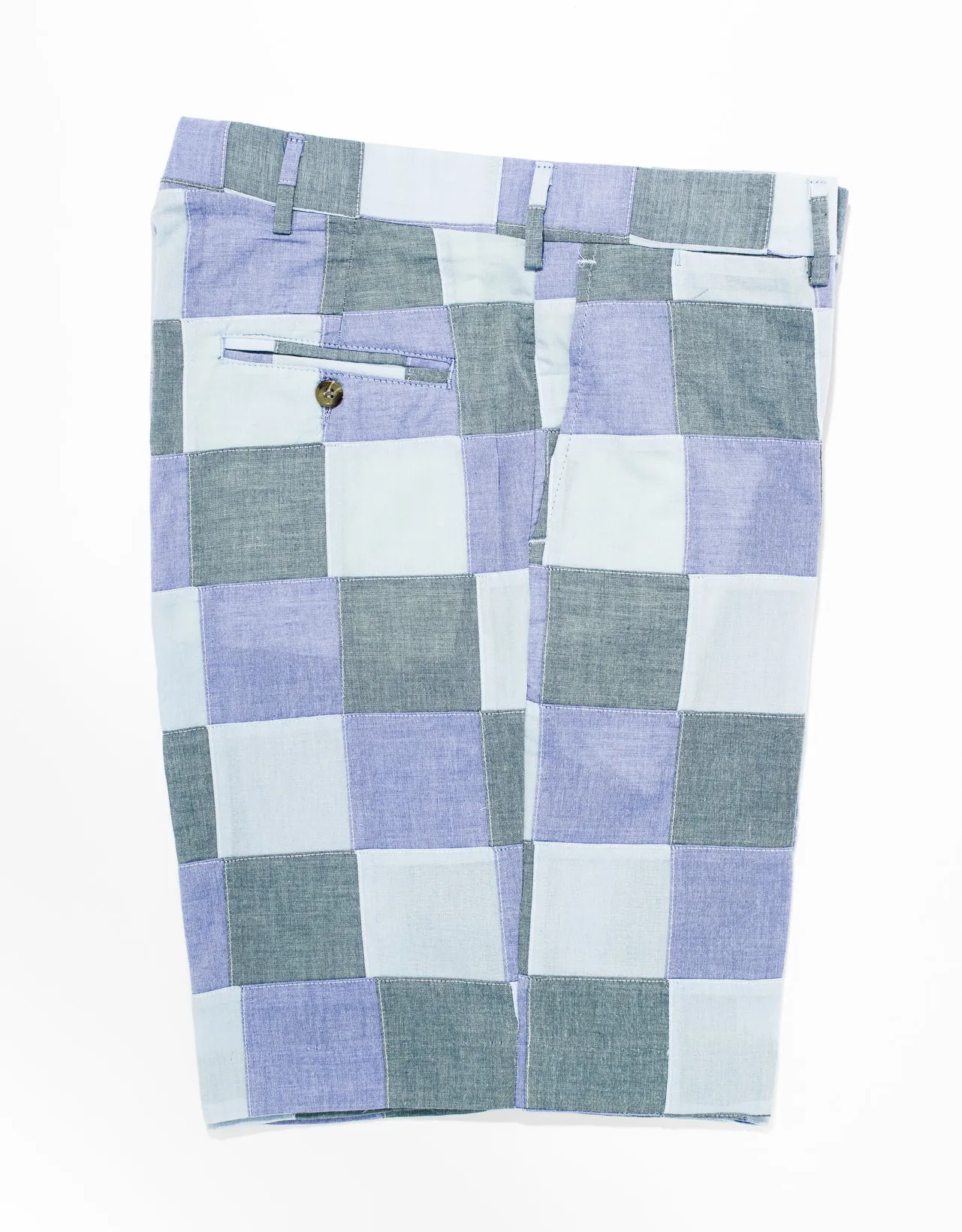 COTTON PATCHWORK CHAMBRAY SHORTS - MULTI sold by J. Press