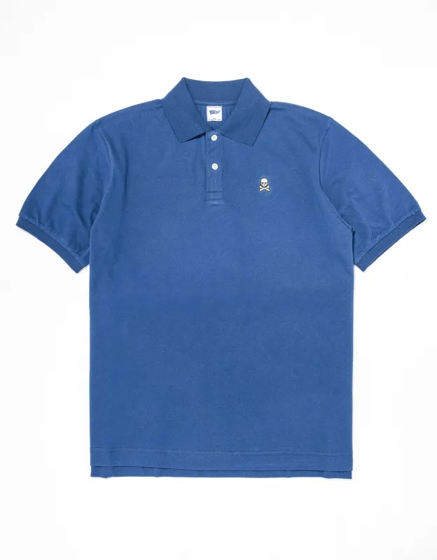 SKULL AND CROSSBONES POLO SHIRT - BLUE made by J. Press