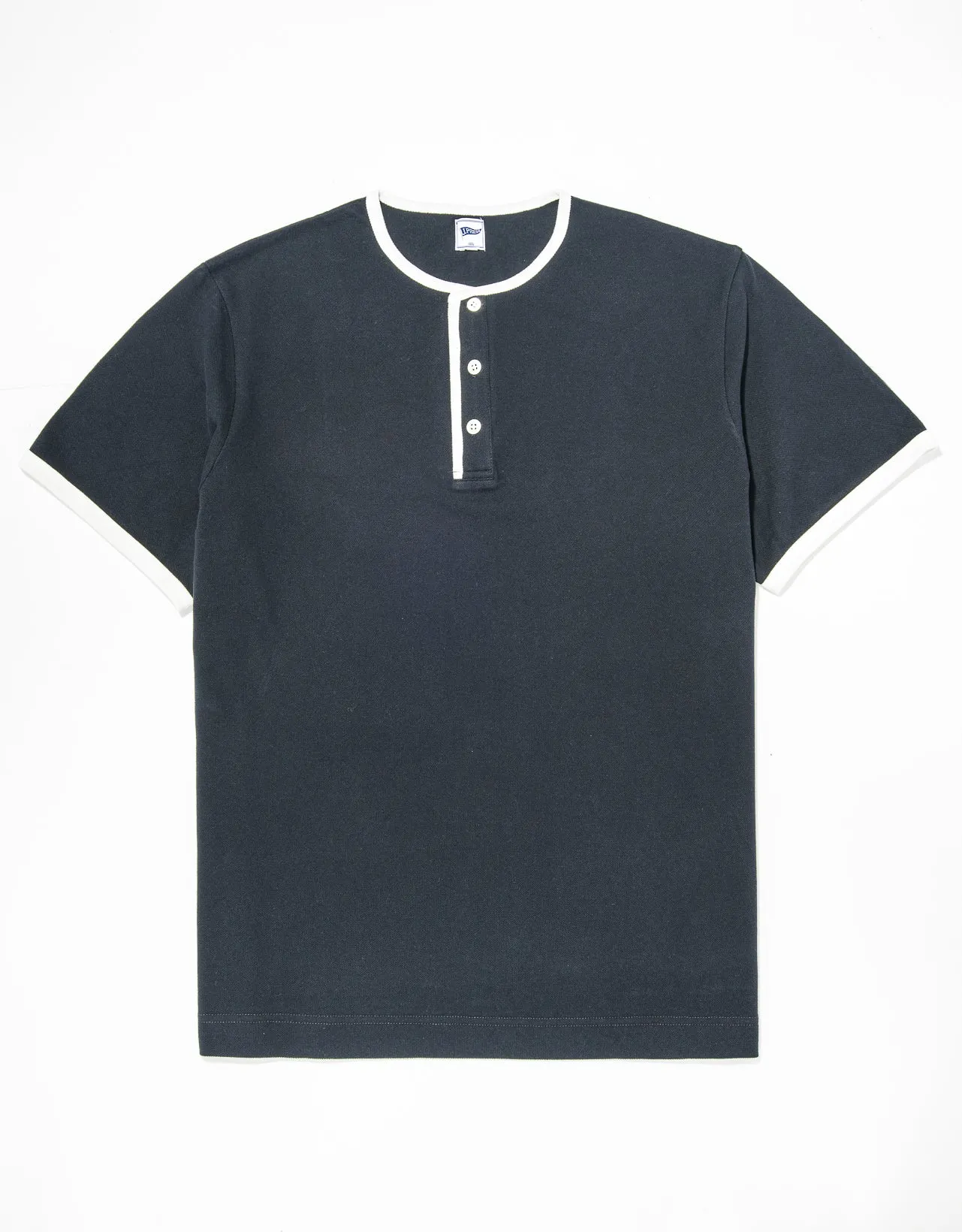 PIQUE HENLEY SHIRT - NAVY sold by J. Press