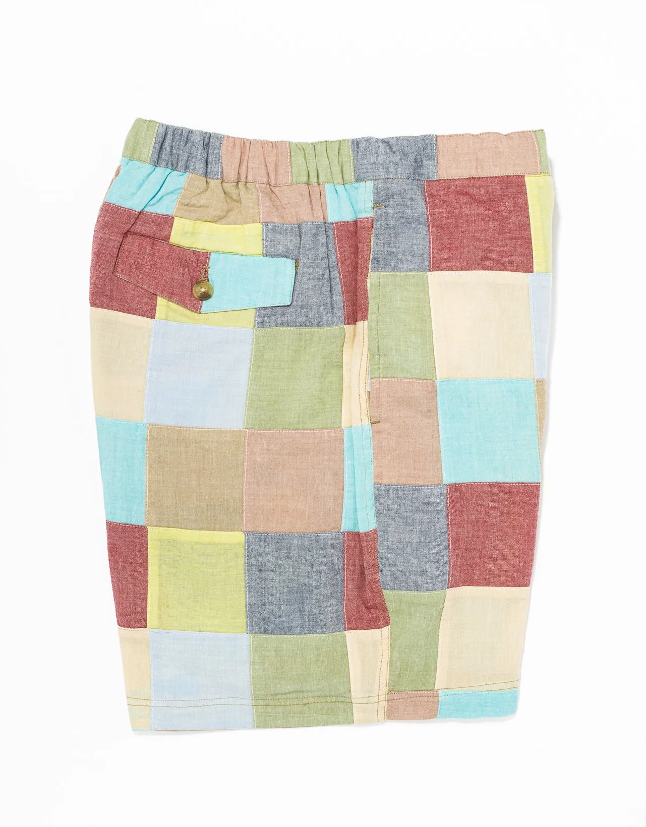 MULTI COLOR PATCH CHAMBRAY SWIM TRUNKS sold by J. Press