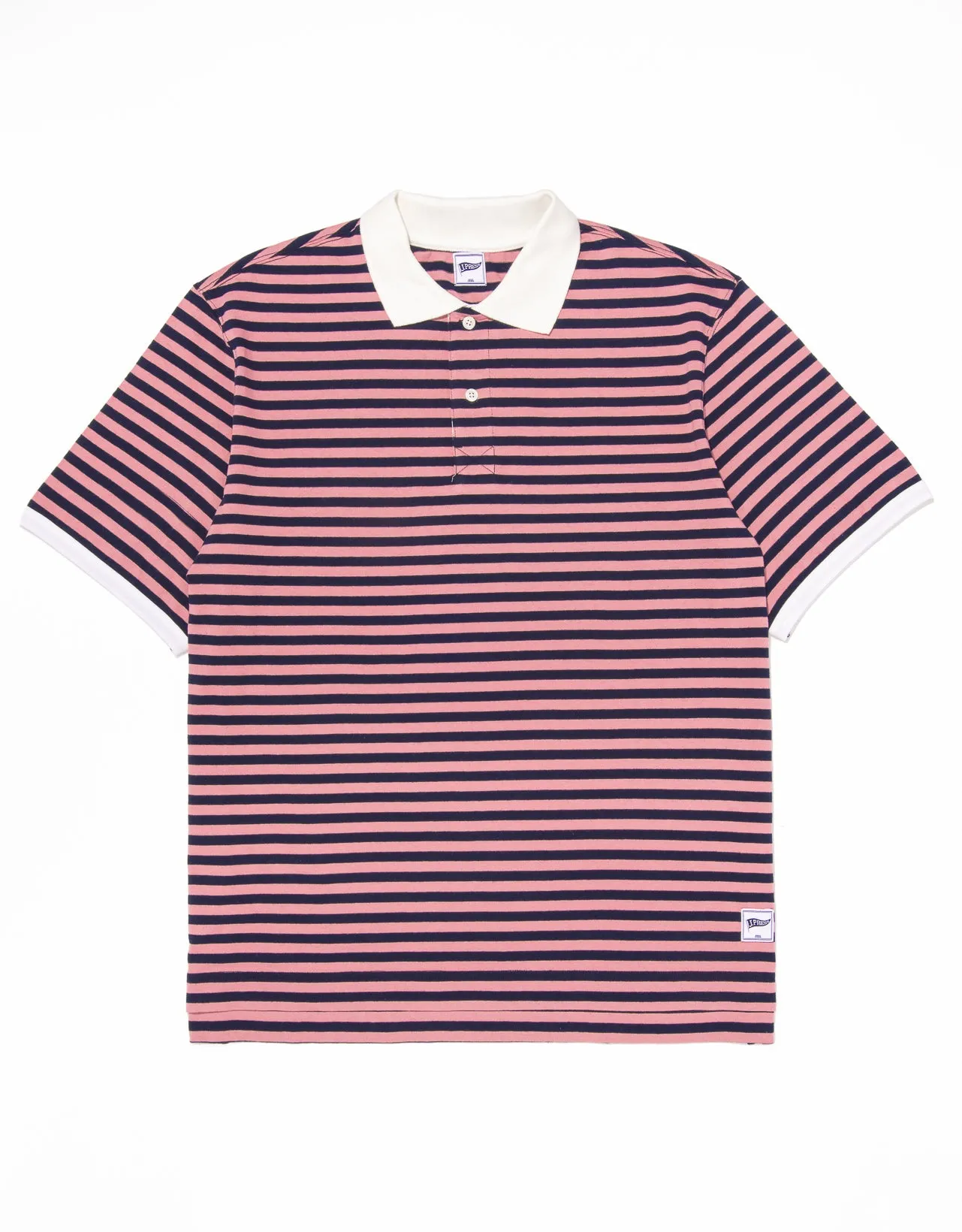 STRIPE INTERLOCK POLO SHIRT - NAVY/PINK sold by J. Press