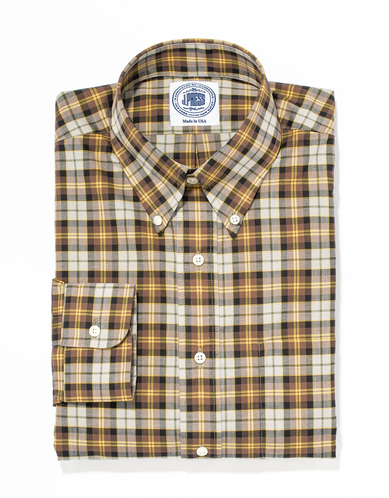 PLAID SPORT SHIRT - GREY/BROWN/GOLD sold by J. Press
