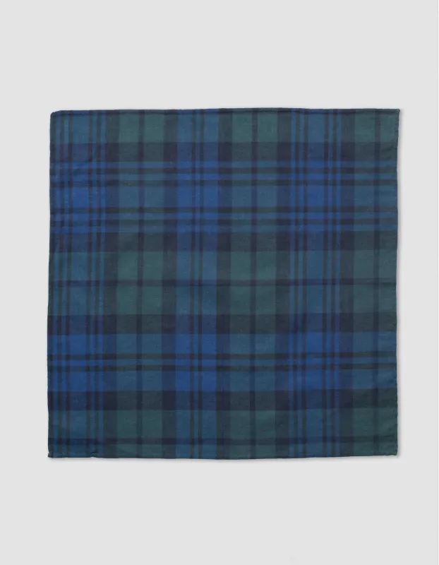 Blackwatch Tartan Madras Pocket Square made by J. Press