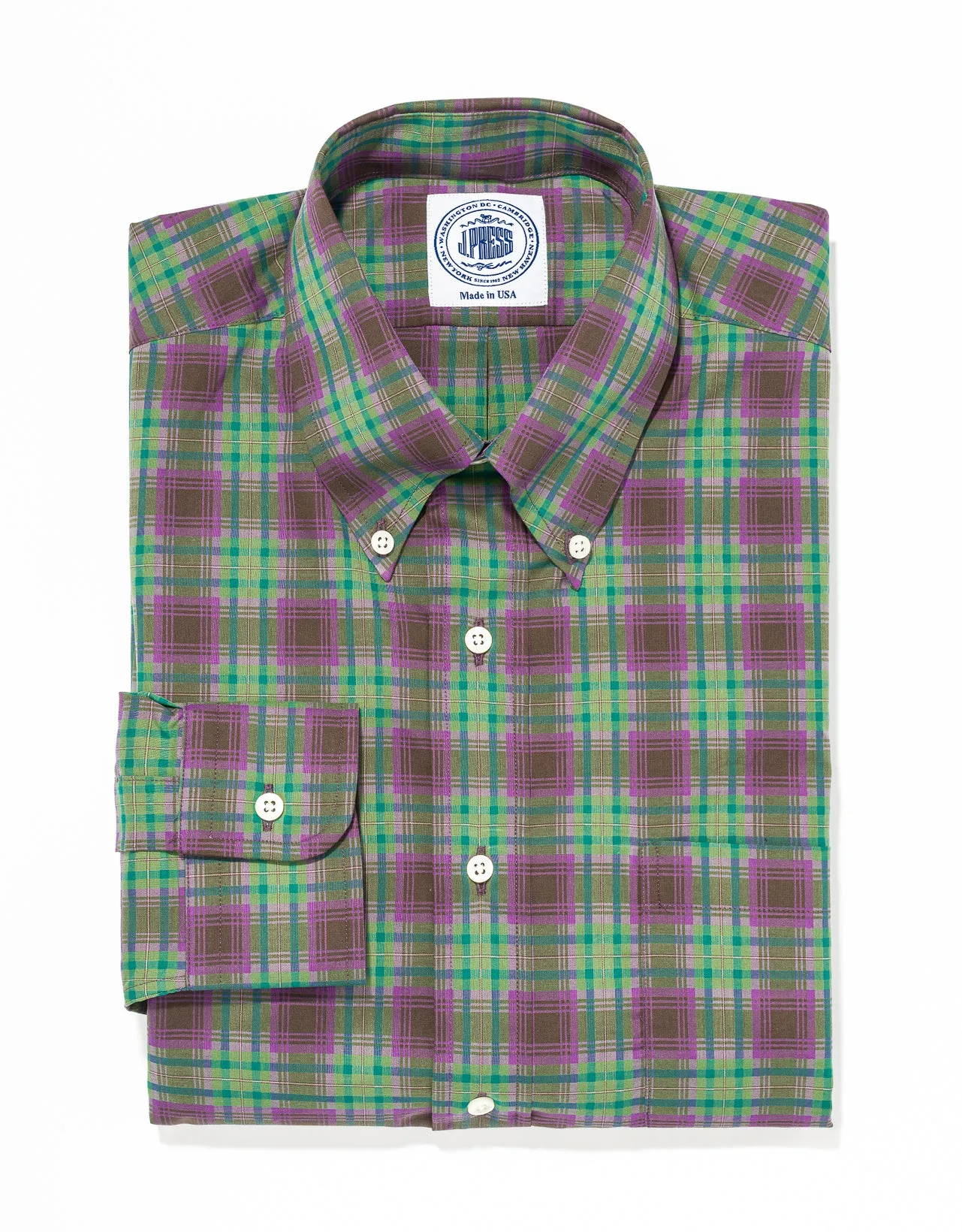 PLAID SPORT SHIRT - PURPLE/GREEN/BROWN sold by J. Press