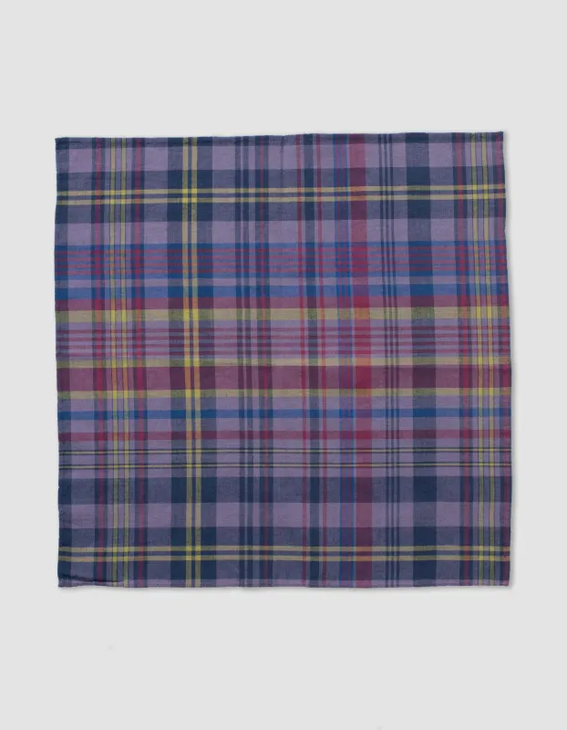Tea Stained Madras Pocket Square made by J. Press