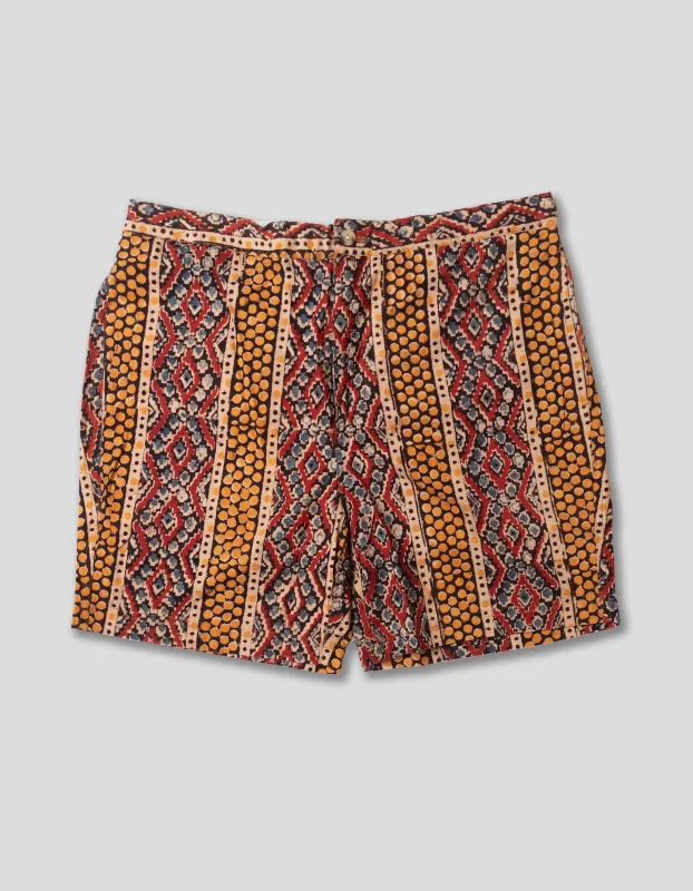 Batik Print Madras Swim Trunks sold by J. Press