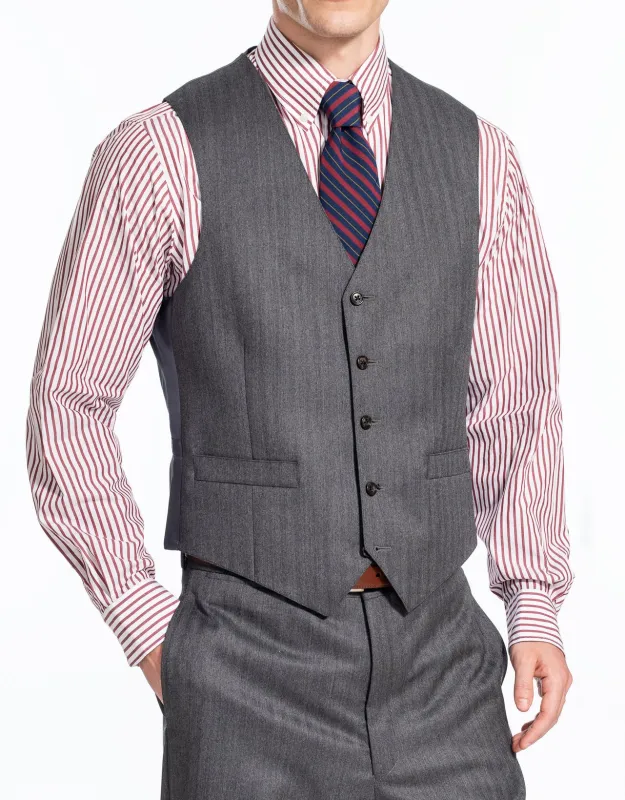 GREY HERRINGBONE VEST sold by J. Press