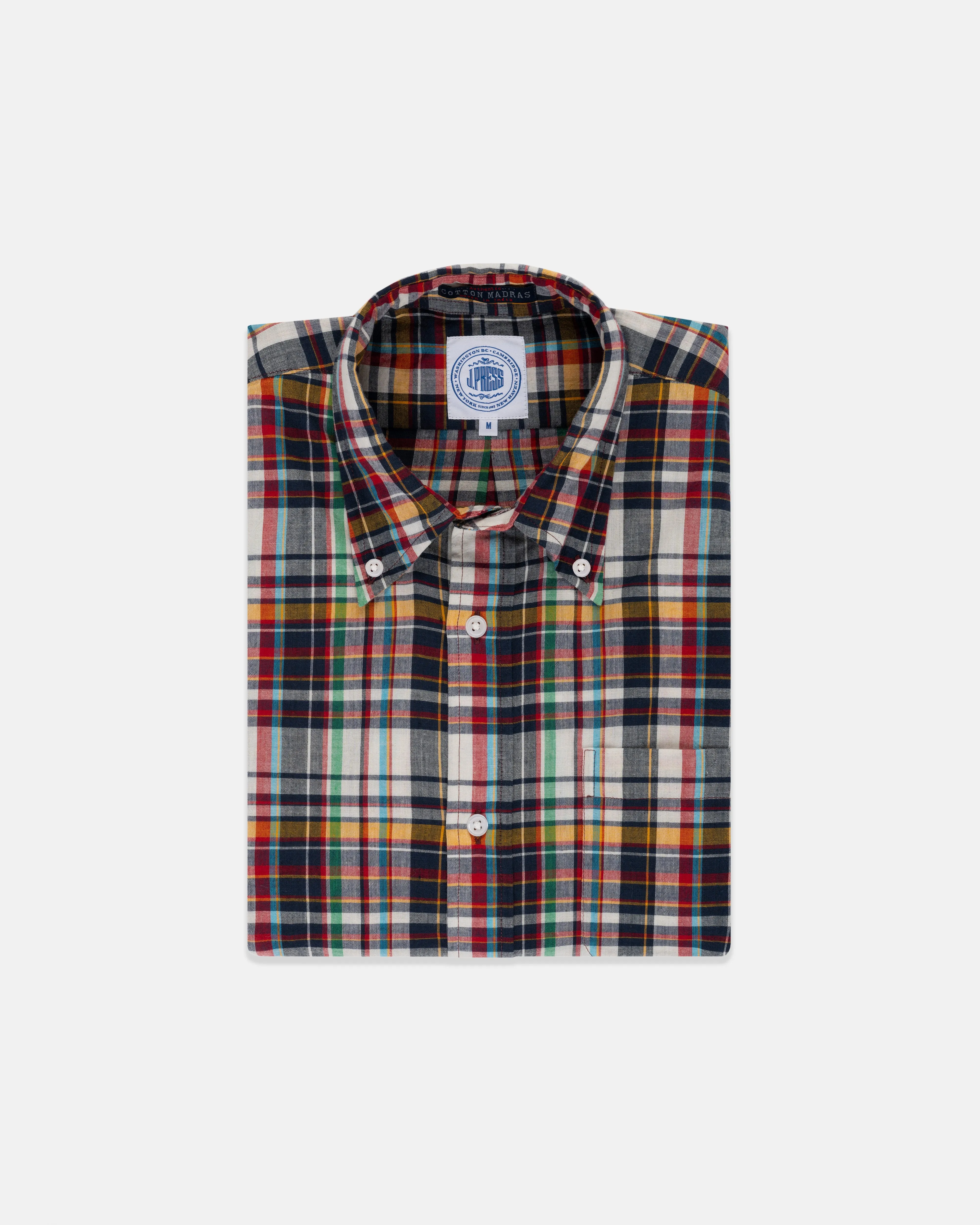 CLASSIC FIT SHORT SLEEVE MADRAS BUTTON DOWN SHIRT sold by J. Press