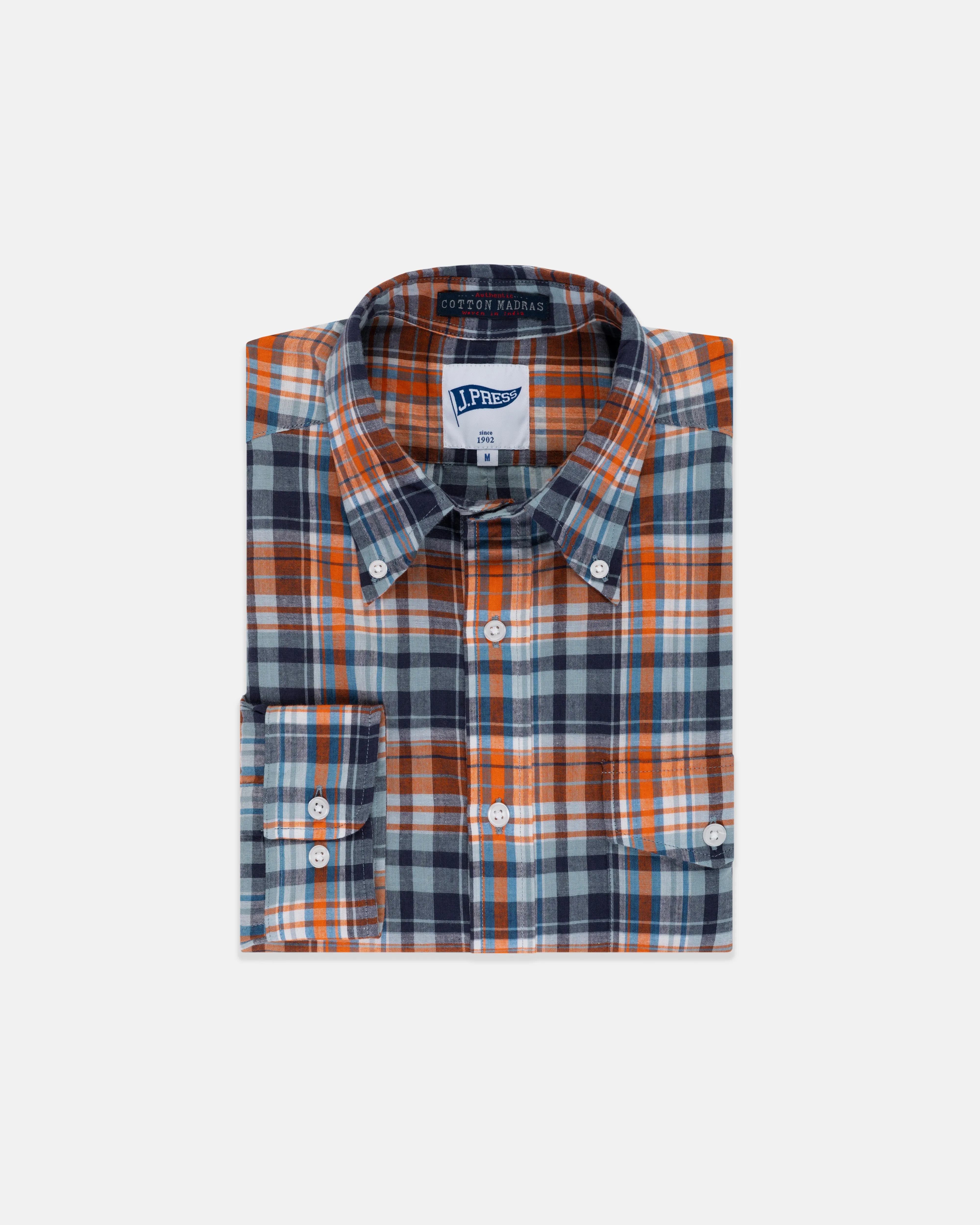 Trim Fit Madras Button Down Shirt sold by J. Press