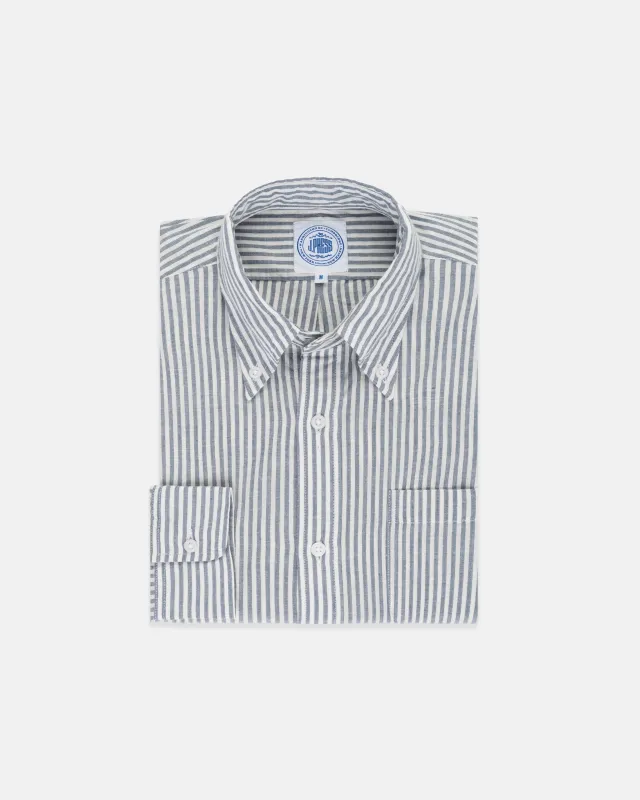 Banker Stripe Chambray Sport Shirt - Relaxed Fit sold by J. Press