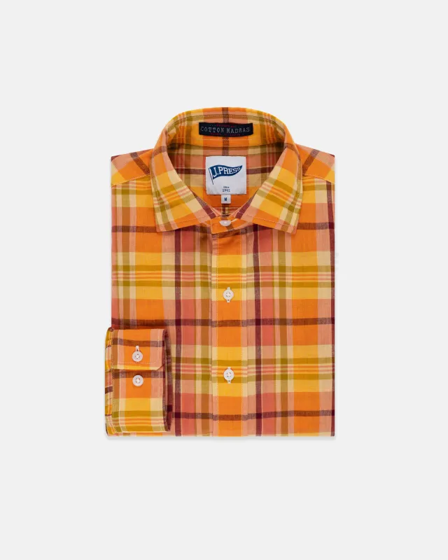 Trim Fit Madras Spread Collar Shirt sold by J. Press