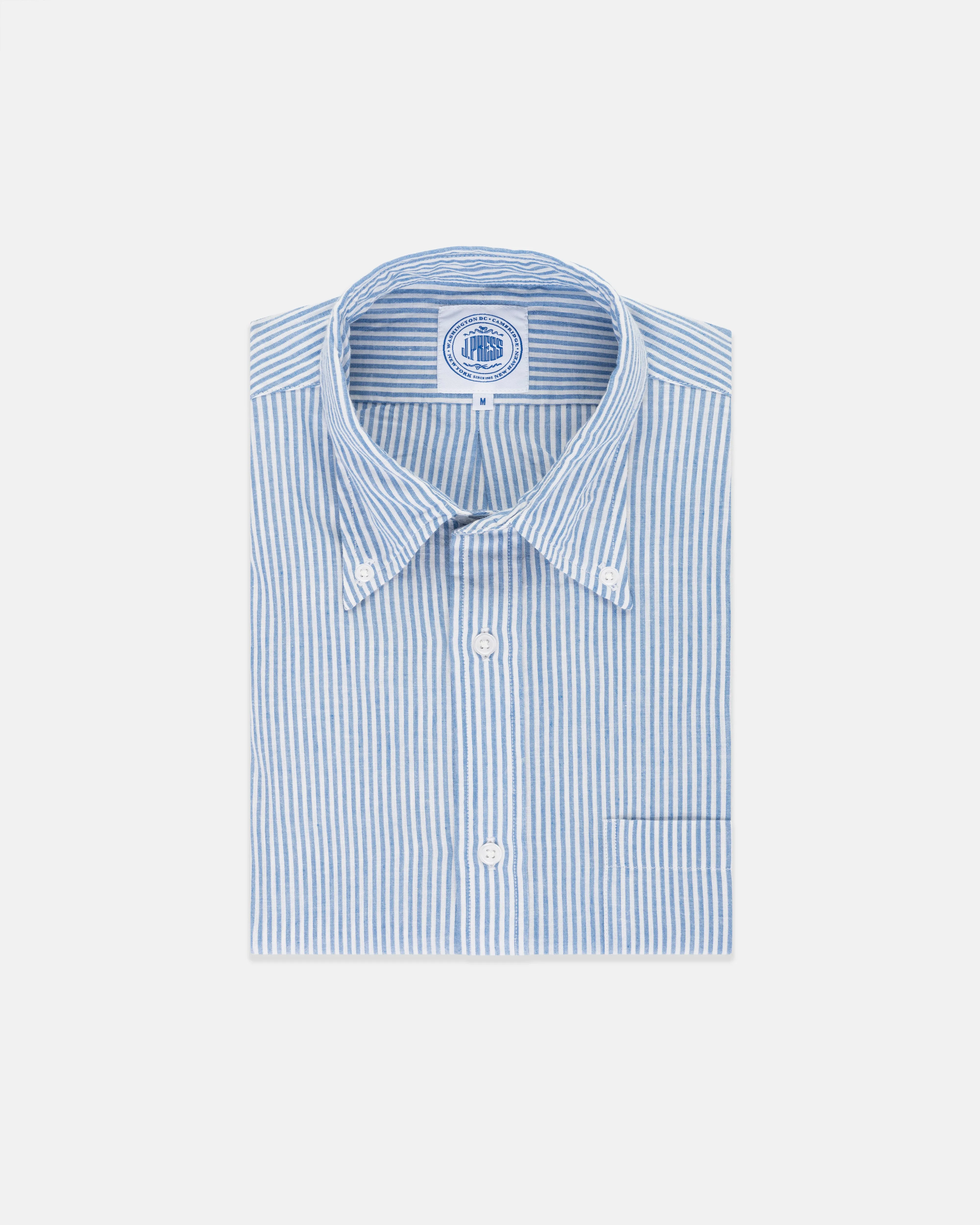 Short Sleeve Chambray Striped Shirt - Classic Fit sold by J. Press