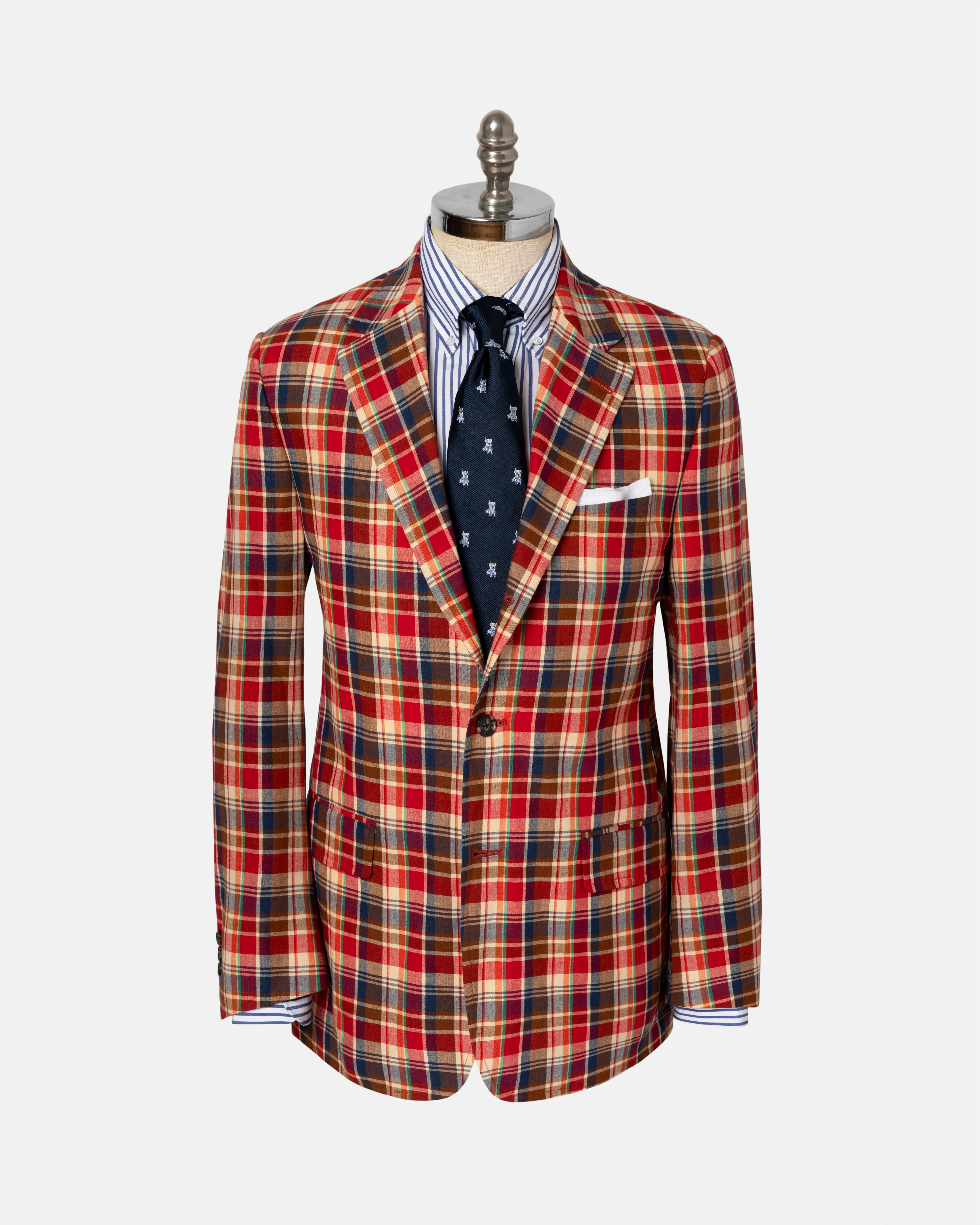 Made-in-Canada Brown & Red Authentic Madras Sport Coat sold by J. Press