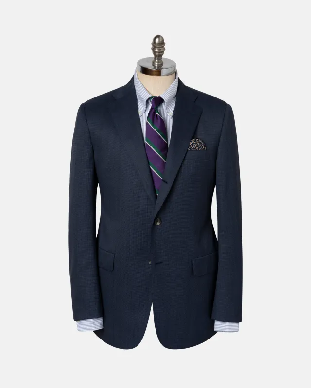 Made-in-USA Medium Blue Tic Weave Wool Suit sold by J. Press