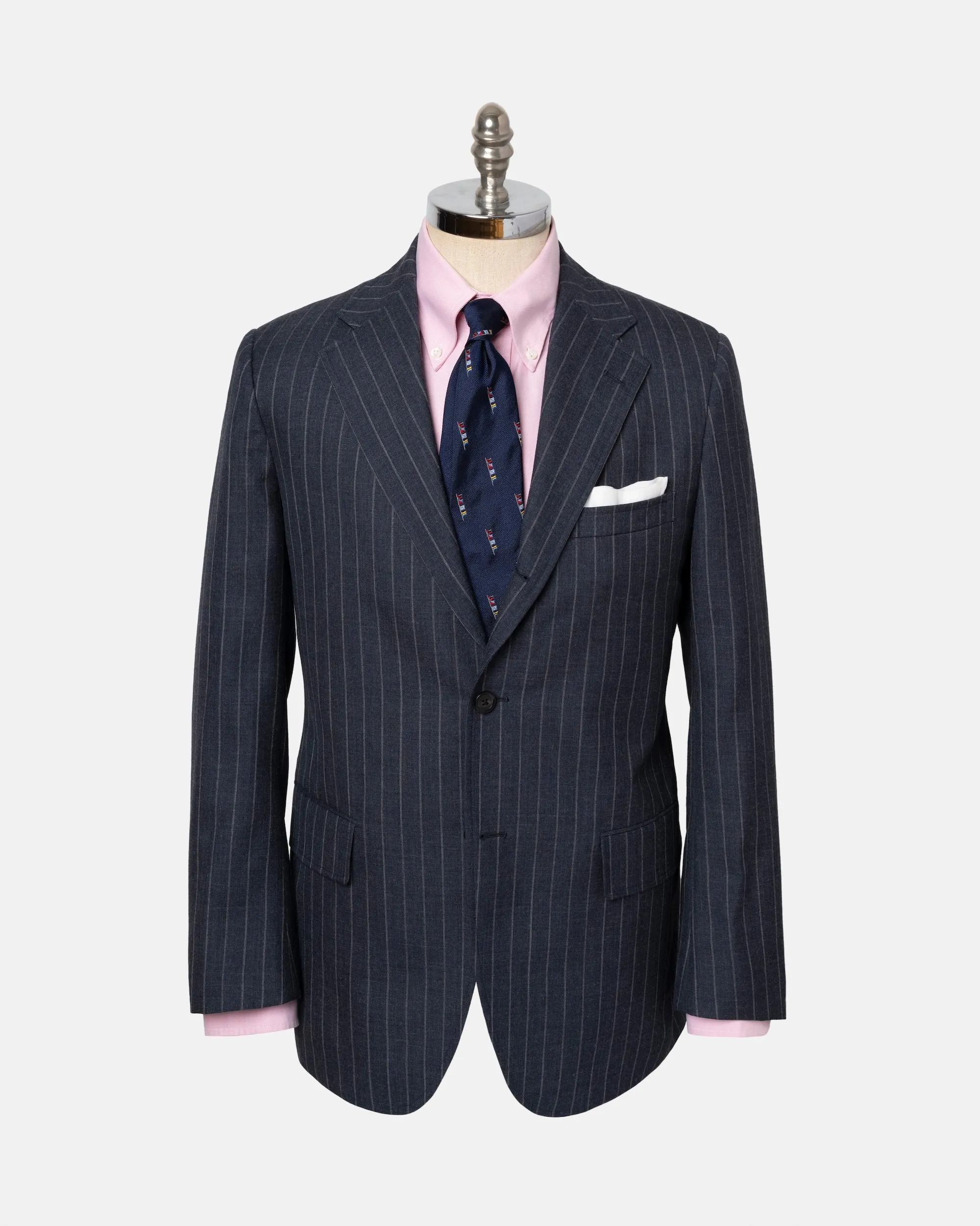 Navy Chalk Stripe Wool Suit - Trim Fit sold by J. Press