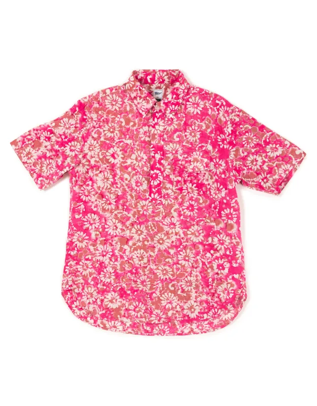 Trim Fit Short Sleeve Batik Print Popover Shirt made by J. Press