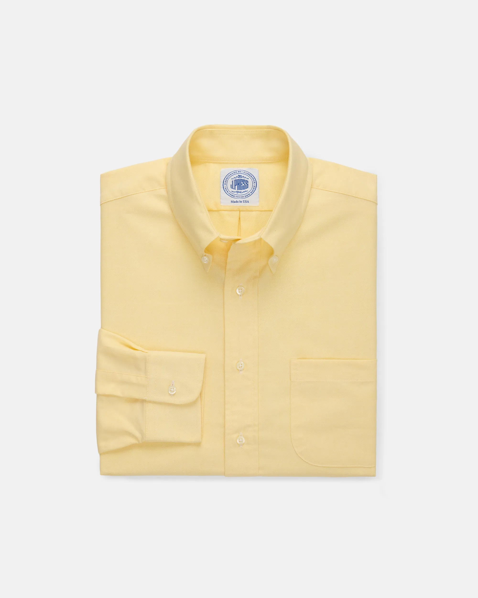 Made-in-USA Yellow Oxford Cloth Button Down Shirt - Classic Fit sold by J. Press