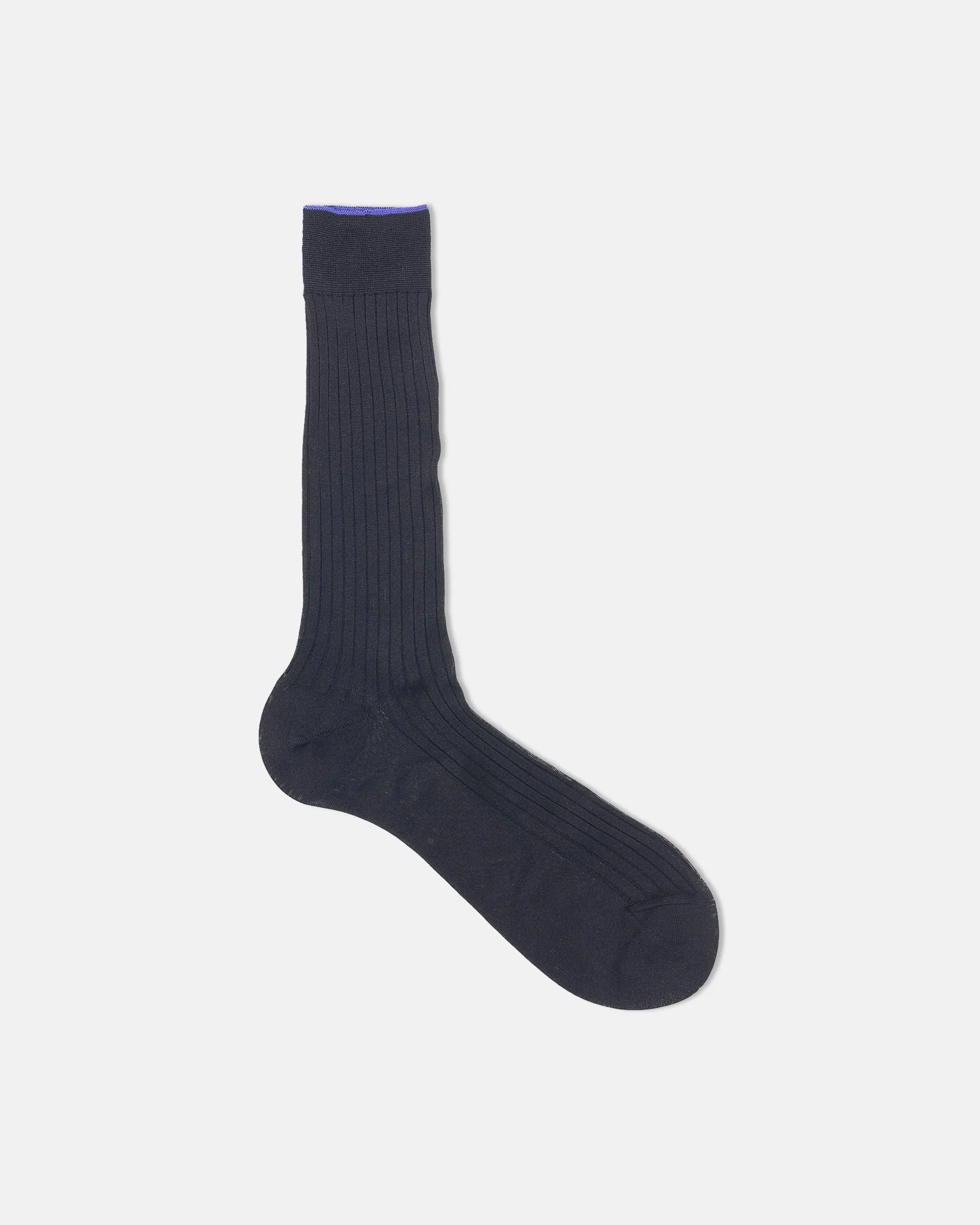 Made-in-Italy Black Mid-Calf Cotton Socks sold by J. Press