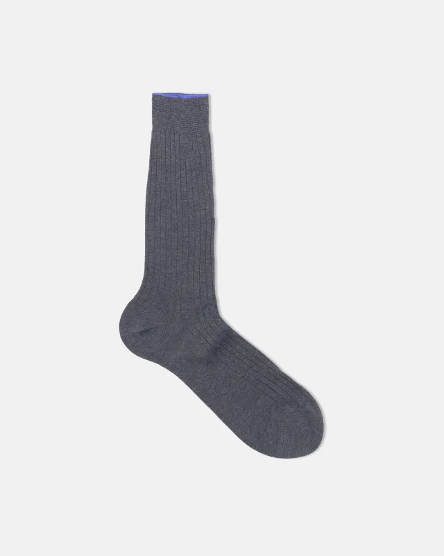 Made-in-Italy Medium Grey Mid-Calf Cotton Socks sold by J. Press