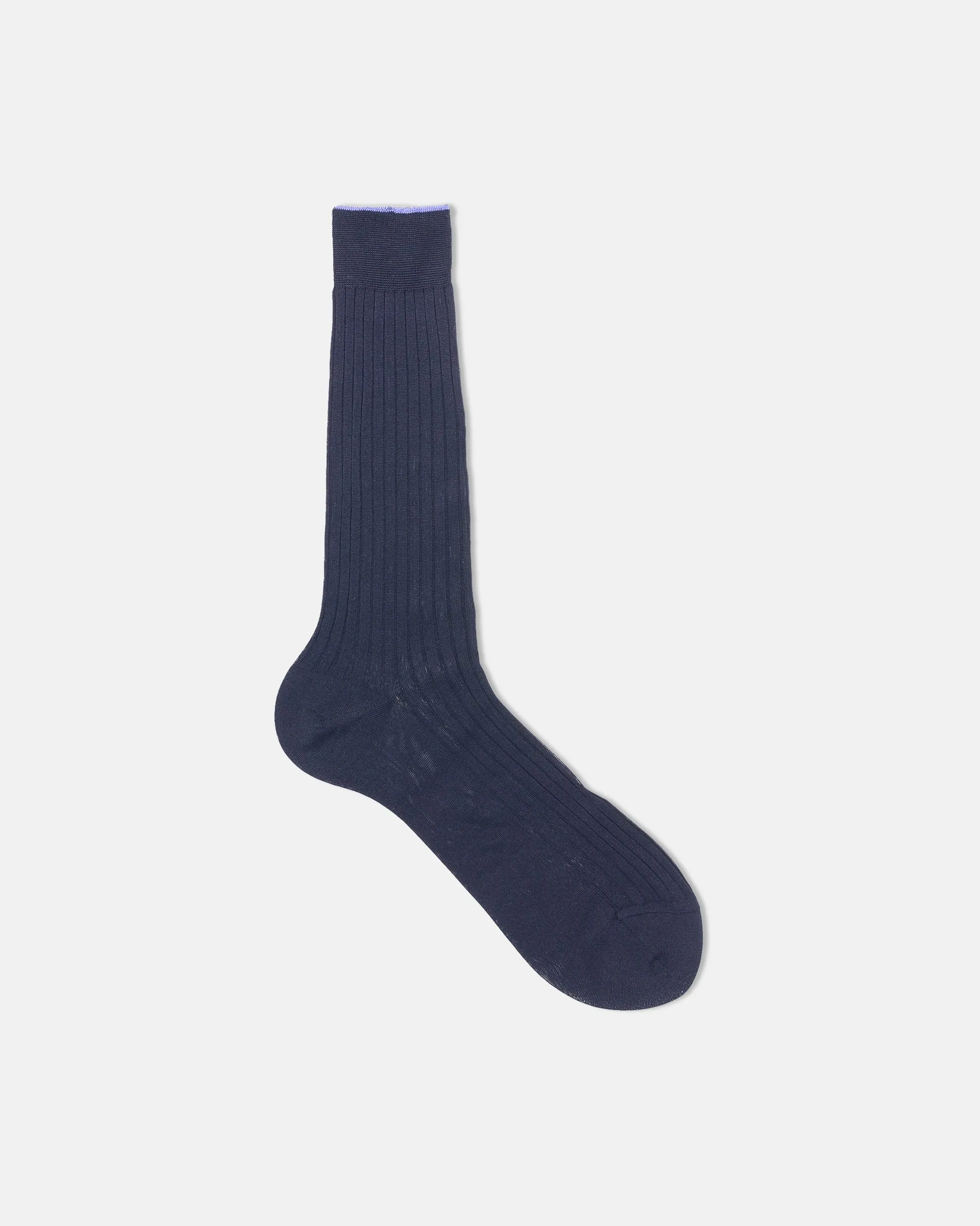 Made-in-Italy Navy Mid-Calf Cotton Socks sold by J. Press
