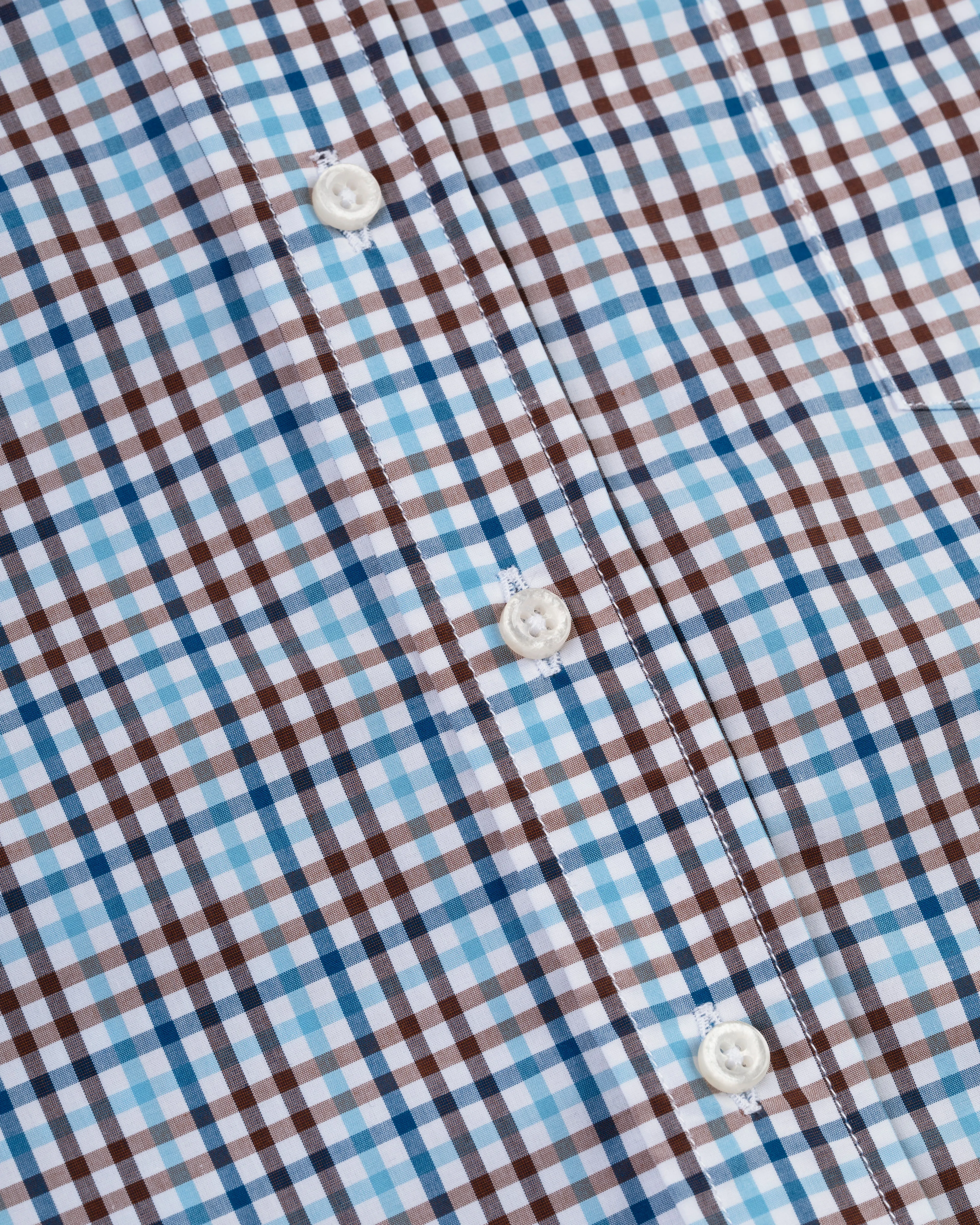Brown & Blue Gingham Button Down Sport Shirt - Classic Fit sold by J. Press product image thumbnail 2