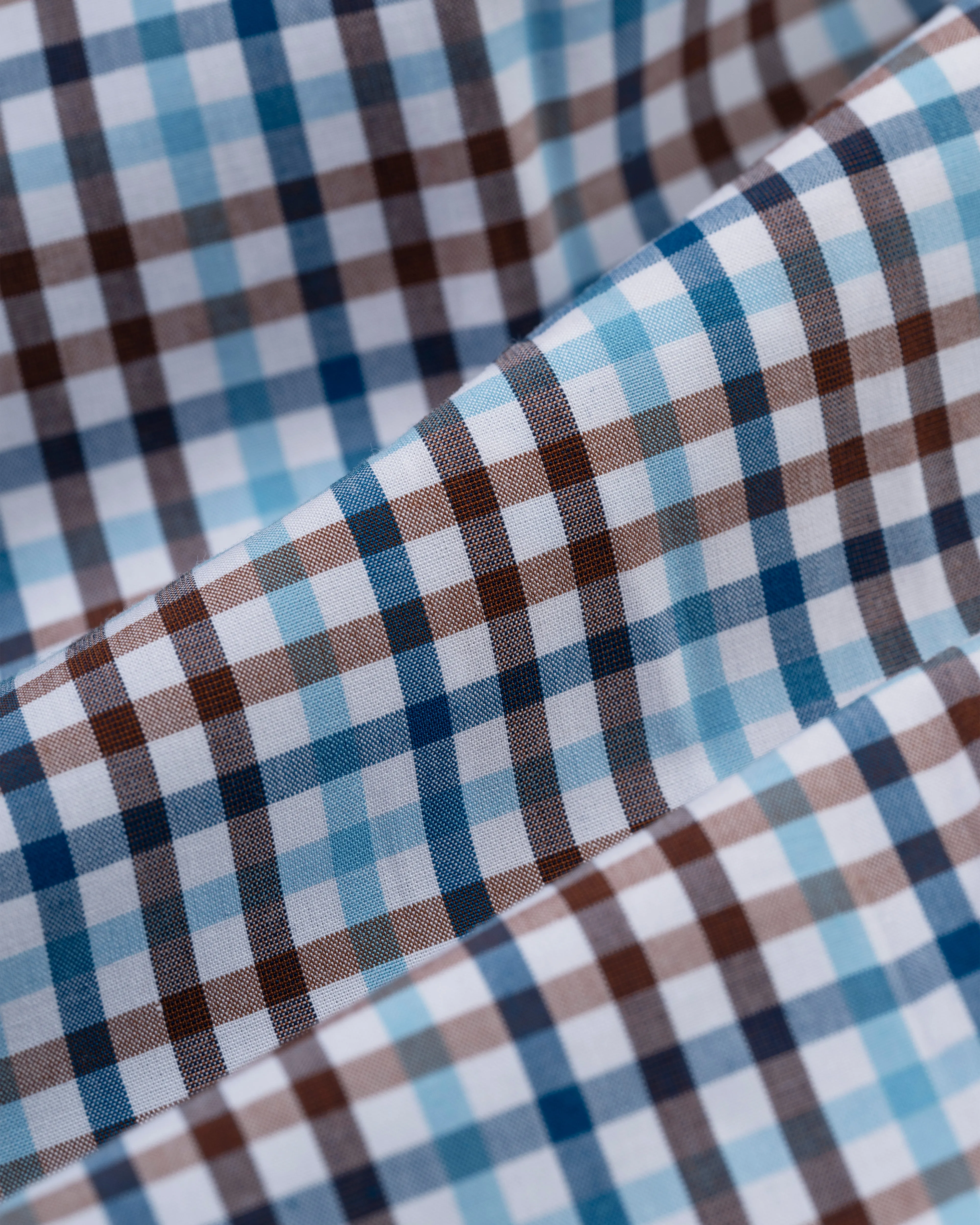 Brown & Blue Gingham Button Down Sport Shirt - Classic Fit sold by J. Press product image thumbnail 3