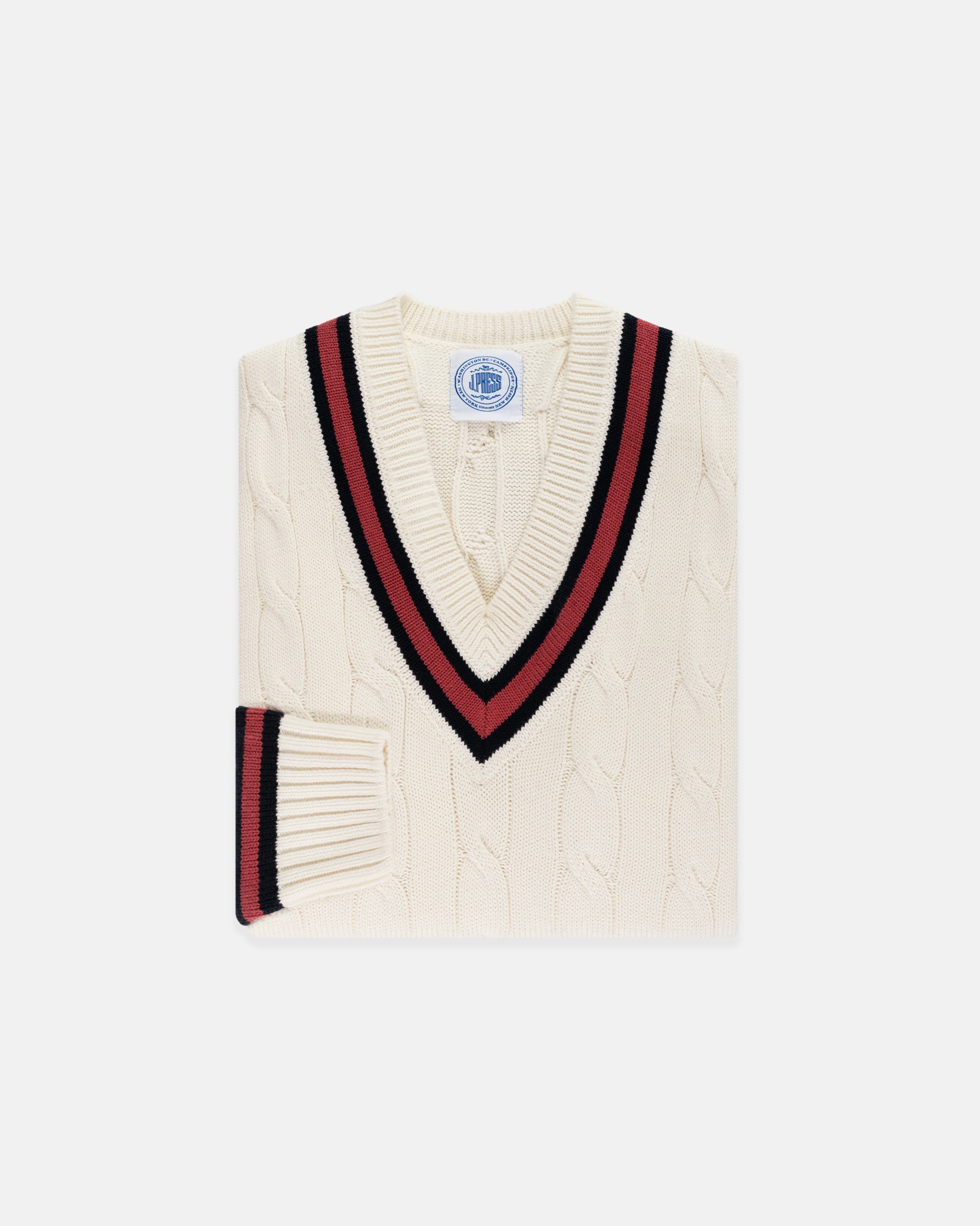 Cotton Cableknit Cricket Sweater - Trim Fit sold by J. Press