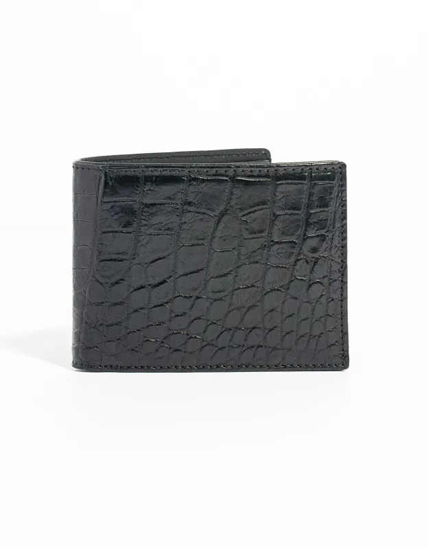 Crocodile Black Bifold Wallet sold by J. Press
