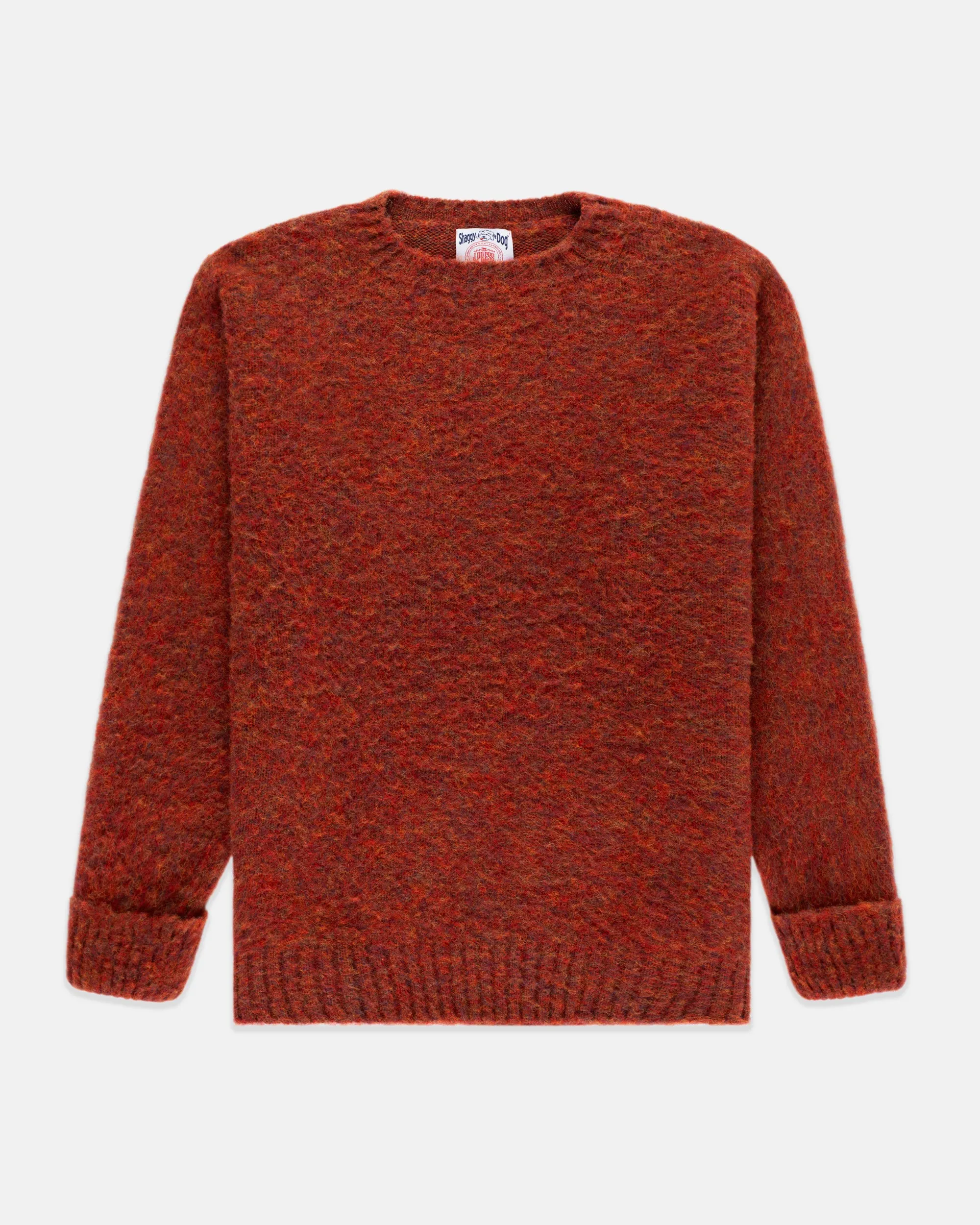 Made-in-Scotland Orange Mix Shaggy Dog Sweater - Classic Fit sold by J. Press