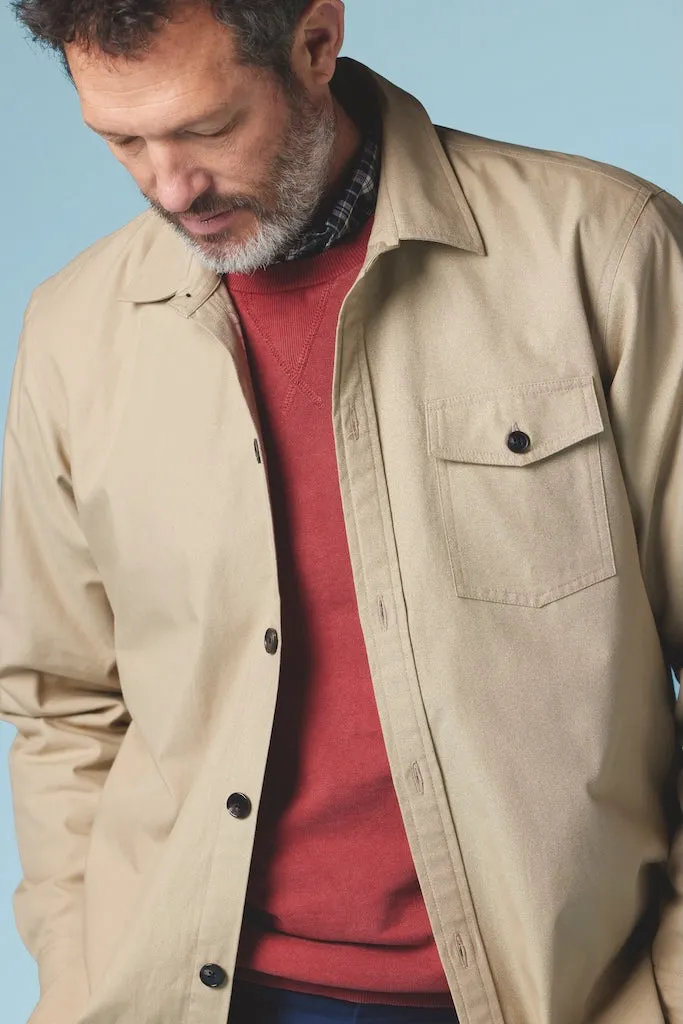 Made-in-England Khaki Drywax Cotton Overshirt sold by J. Press product image thumbnail 2