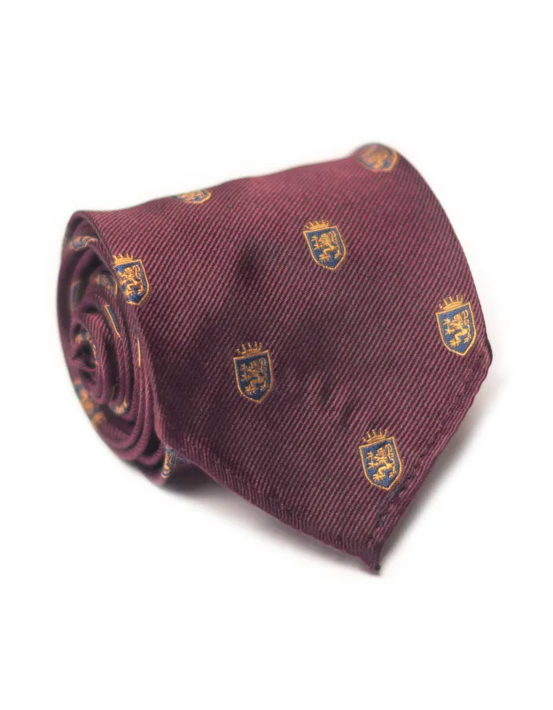 Crest Unlined Emblematic Tie sold by J. Press