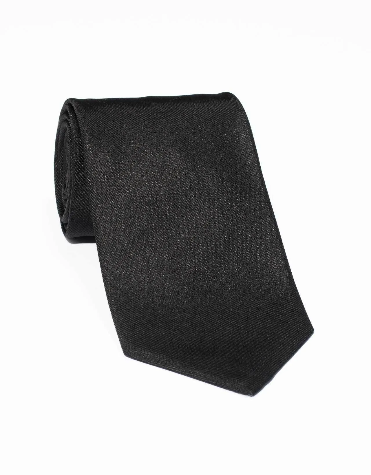 Made-in-Italy Black Solid Silk Repp Tie sold by J. Press