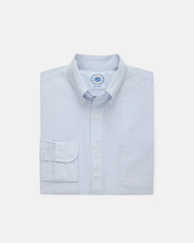 Made-in-USA Thomas Mason Blue Mini Tattersall Button Down Shirt - Classic Fit sold by J. Press