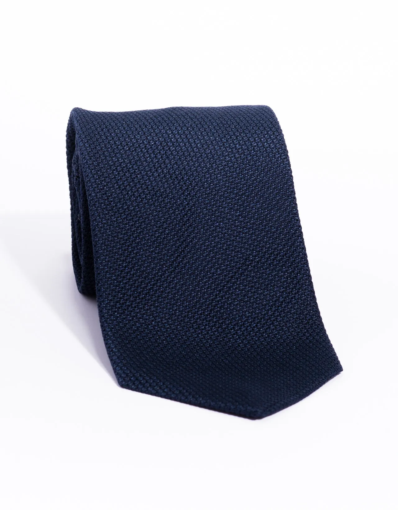 Made-in-England Solid Navy Grenadine Tie sold by J. Press
