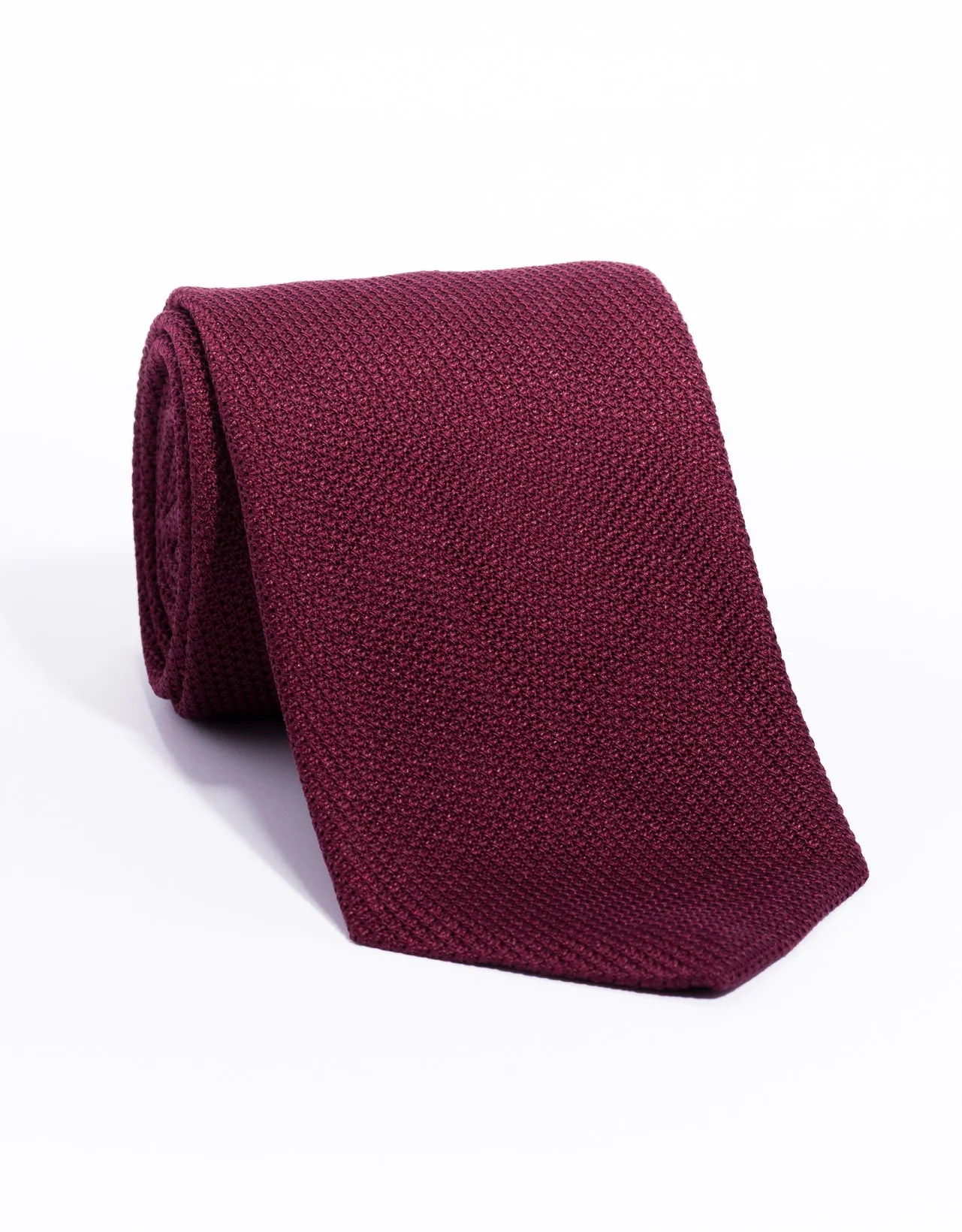 Made-in-England Solid Burgundy Grenadine Tie sold by J. Press