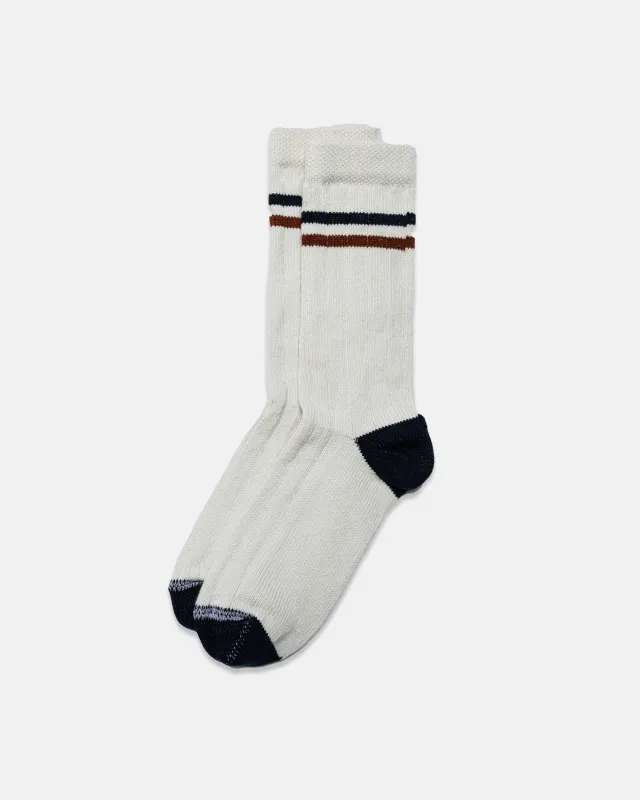 Ivy Stripe Cotton Crew Socks made by J. Press