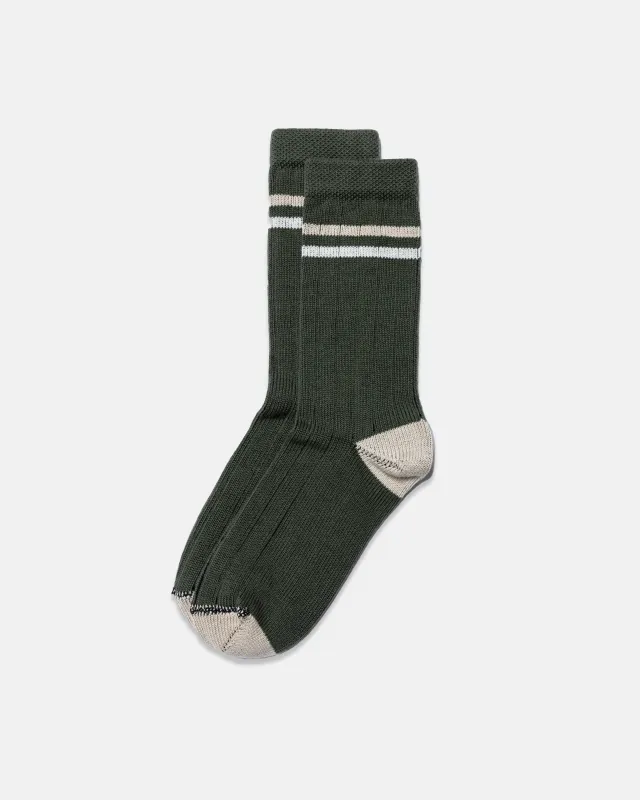 Ivy Stripe Cotton Crew Socks sold by J. Press