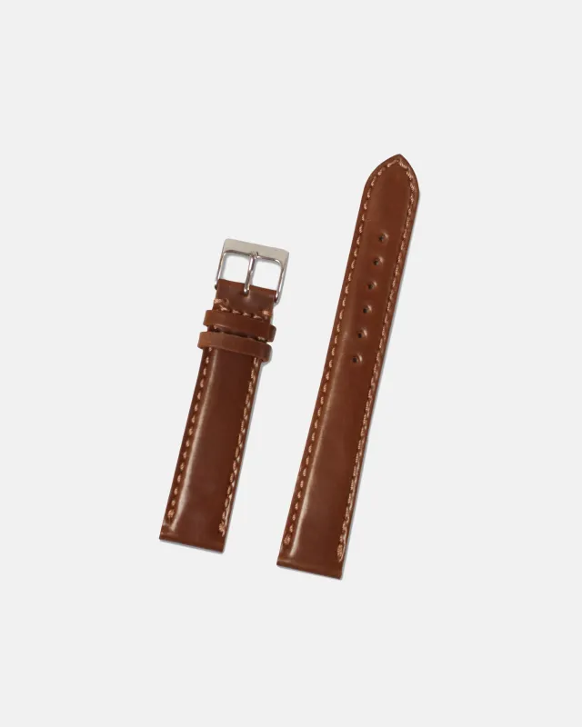 Made-in-USA Honey Brown Shell Cordovan  Watch Strap sold by J. Press