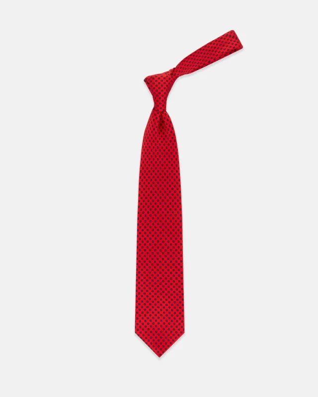 Made-in-England Red Small Diamond Foulard Tie sold by J. Press
