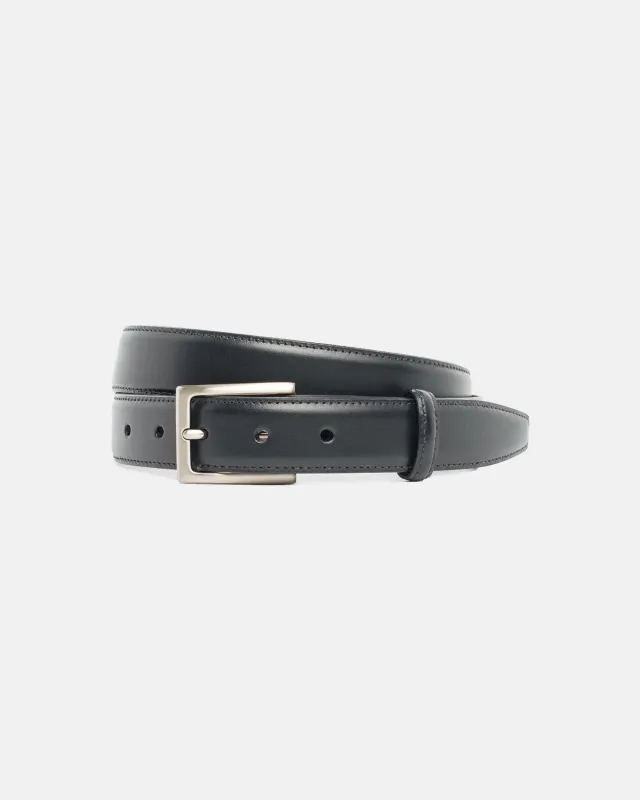 Made-in-USA Black Italian Leather Belt sold by J. Press