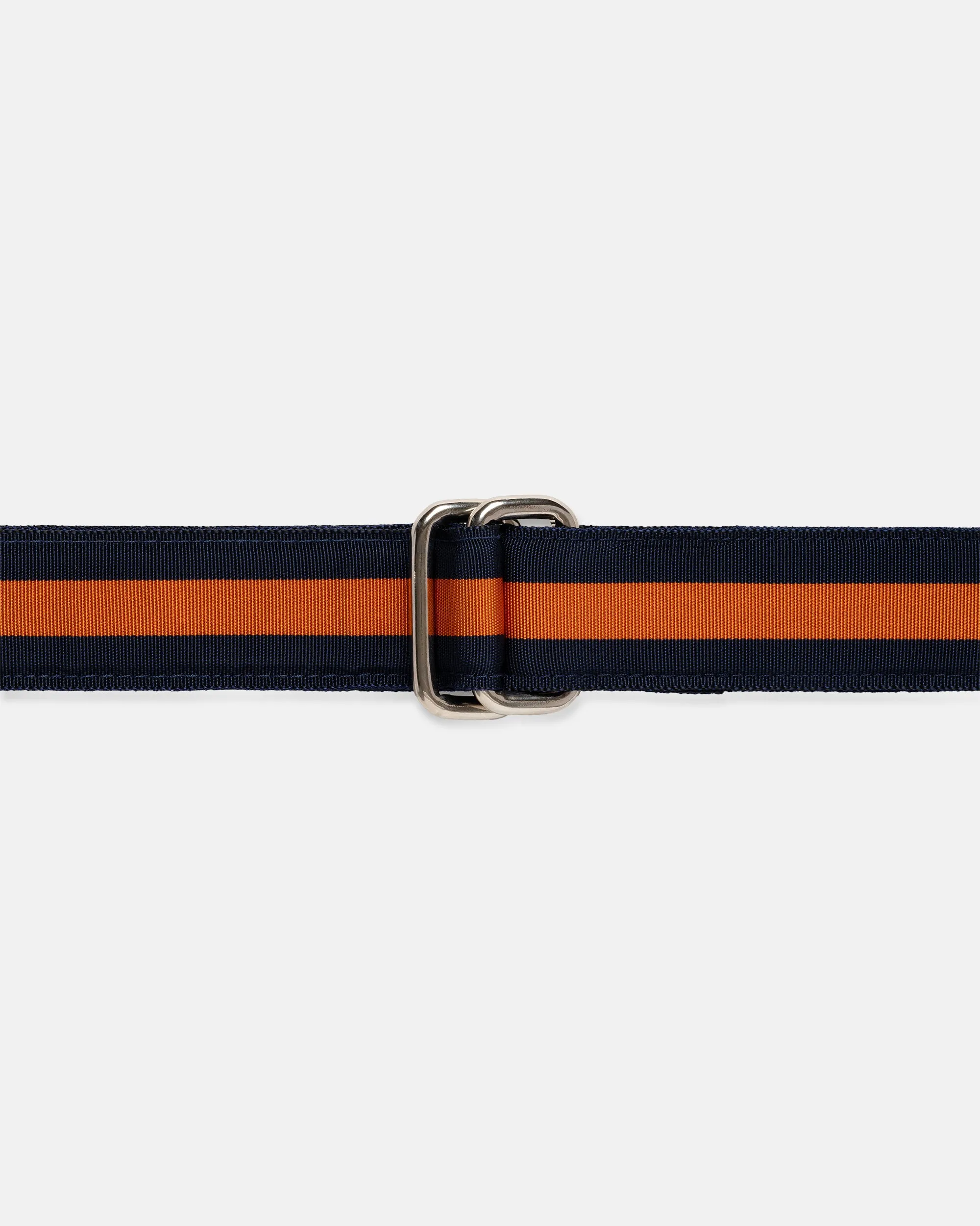 Made-in-USA Navy & Orange Striped Grosgrain Ribbon Belt sold by J. Press product image thumbnail 2