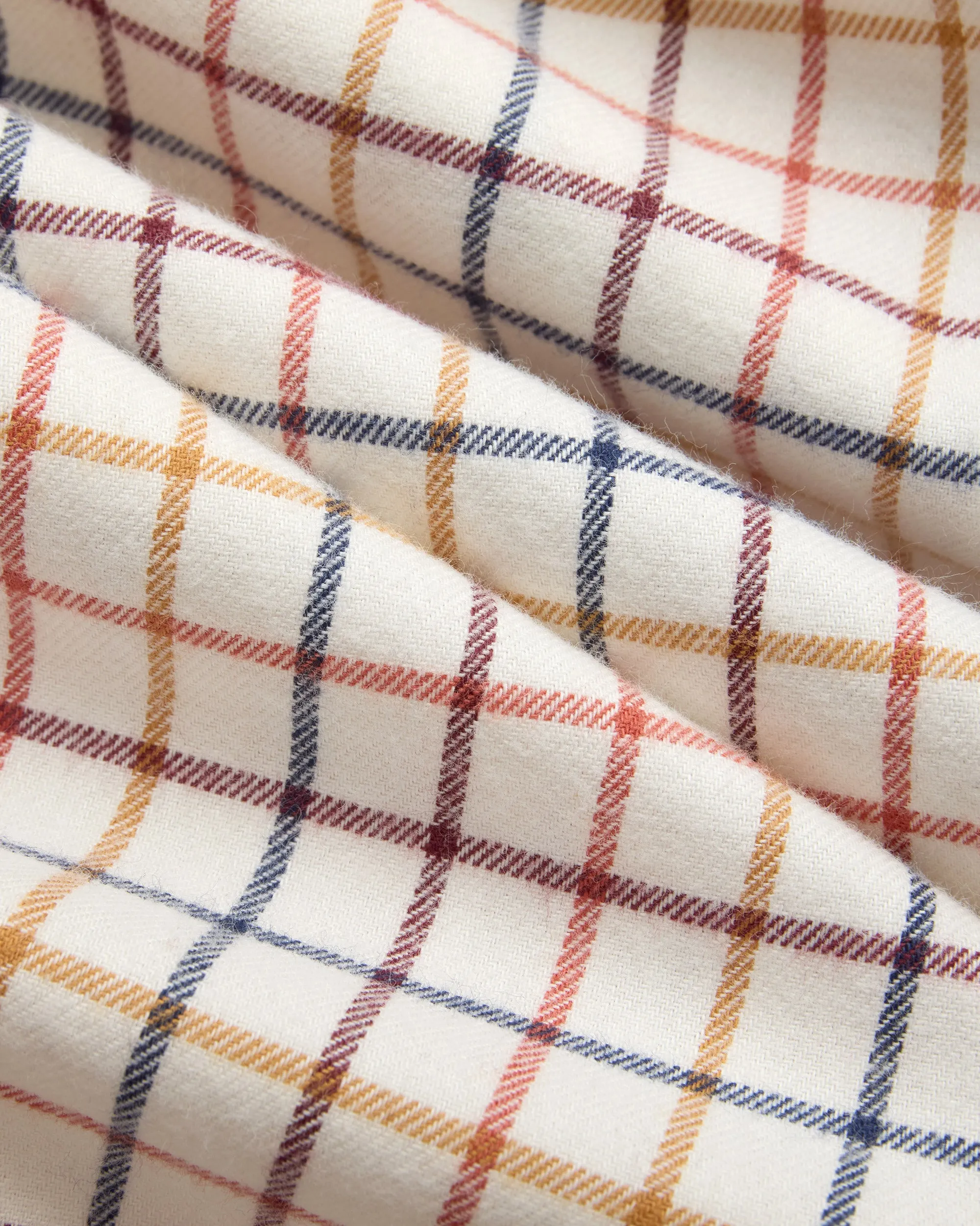 Tan, Rust, Burgundy & Navy Tattersall Cotton Flannel Button Down Sport Shirt - Classic Fit sold by J. Press product image thumbnail 3