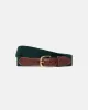 Made-in-USA Solid Hunter Green Belgian Stretch Surcingle Belt sold by J. Press