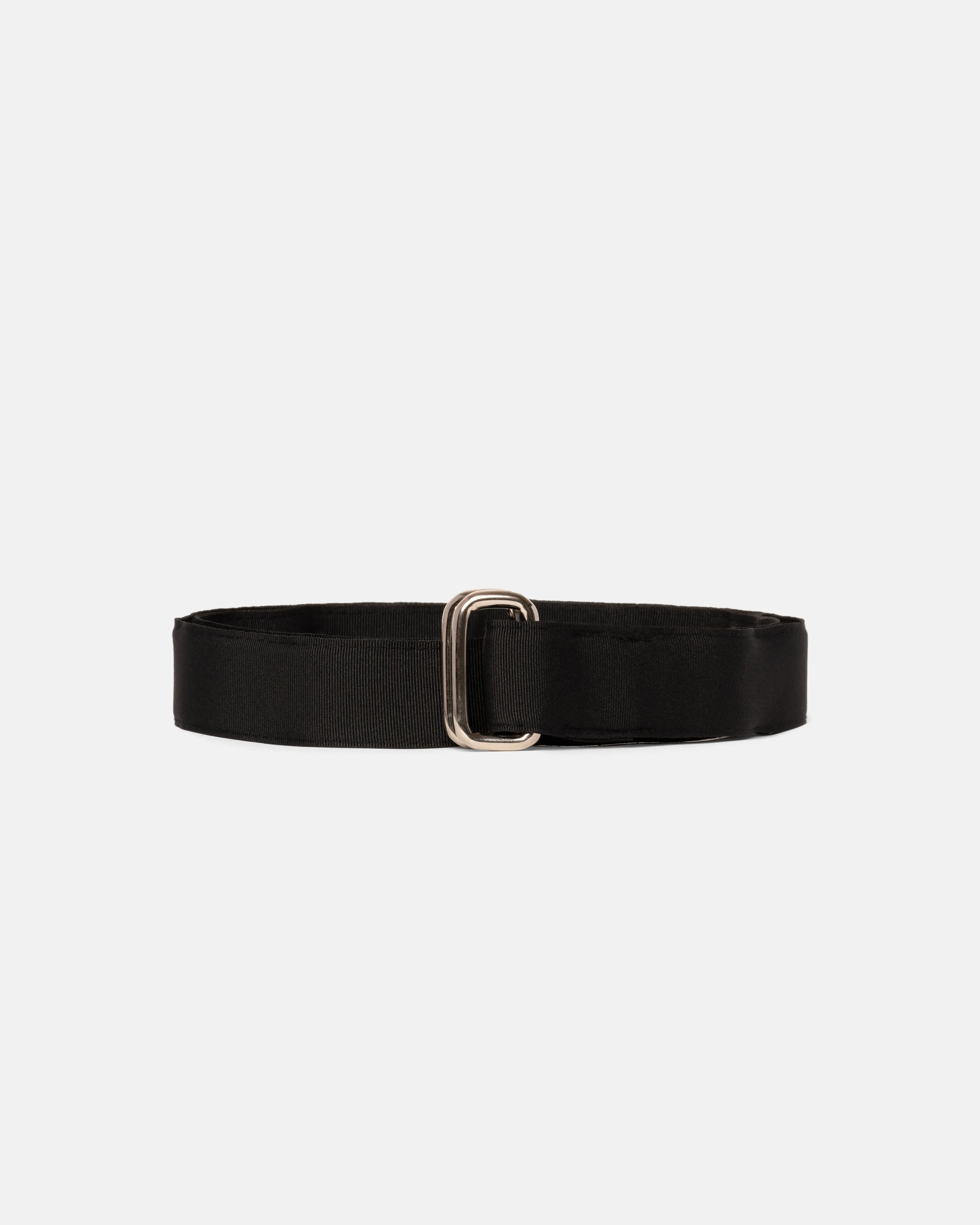 Made-in-USA Solid Black Grosgrain Ribbon Belt sold by J. Press