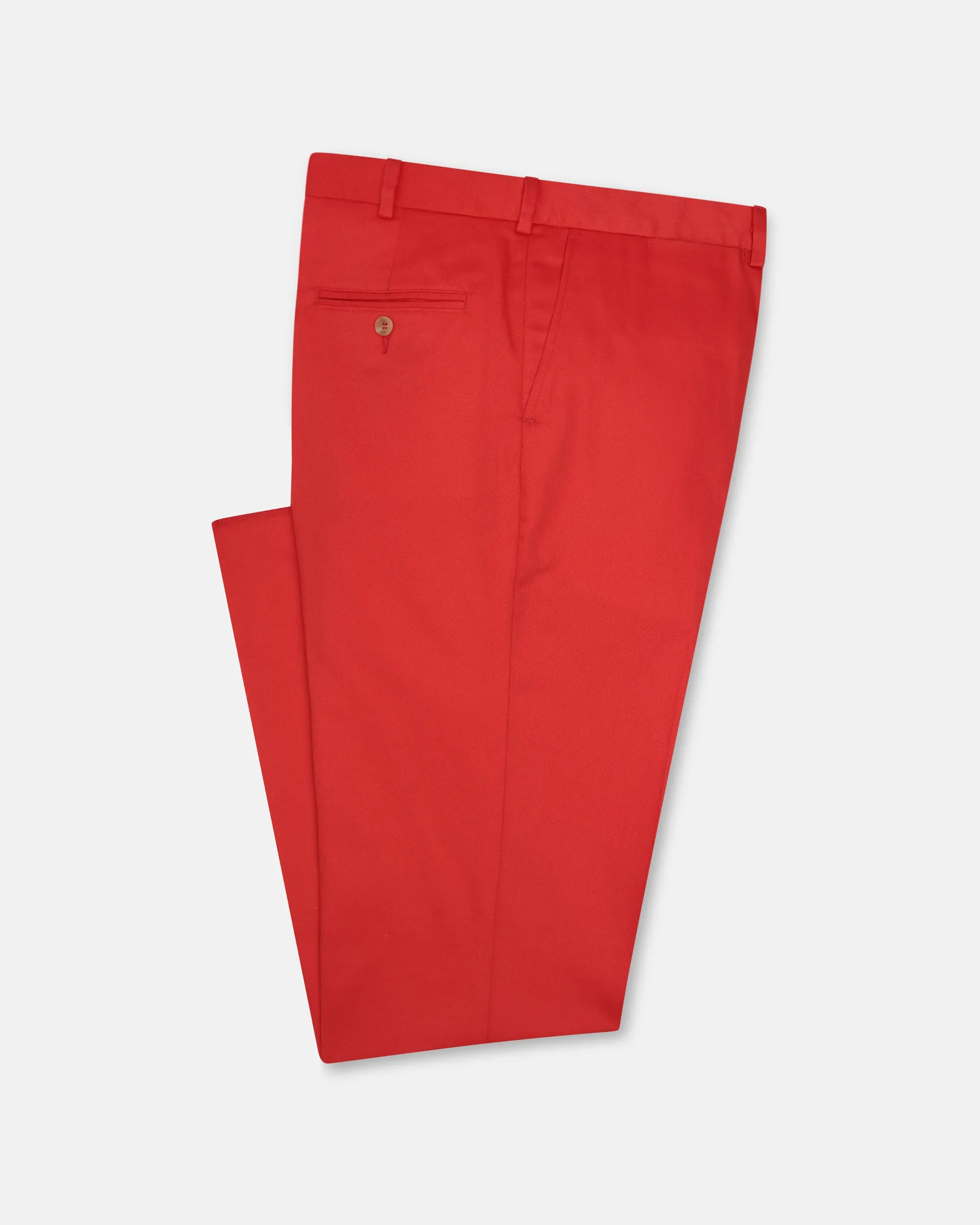 Made-in-USA Bright Red Washed Twill Chino Pant sold by J. Press