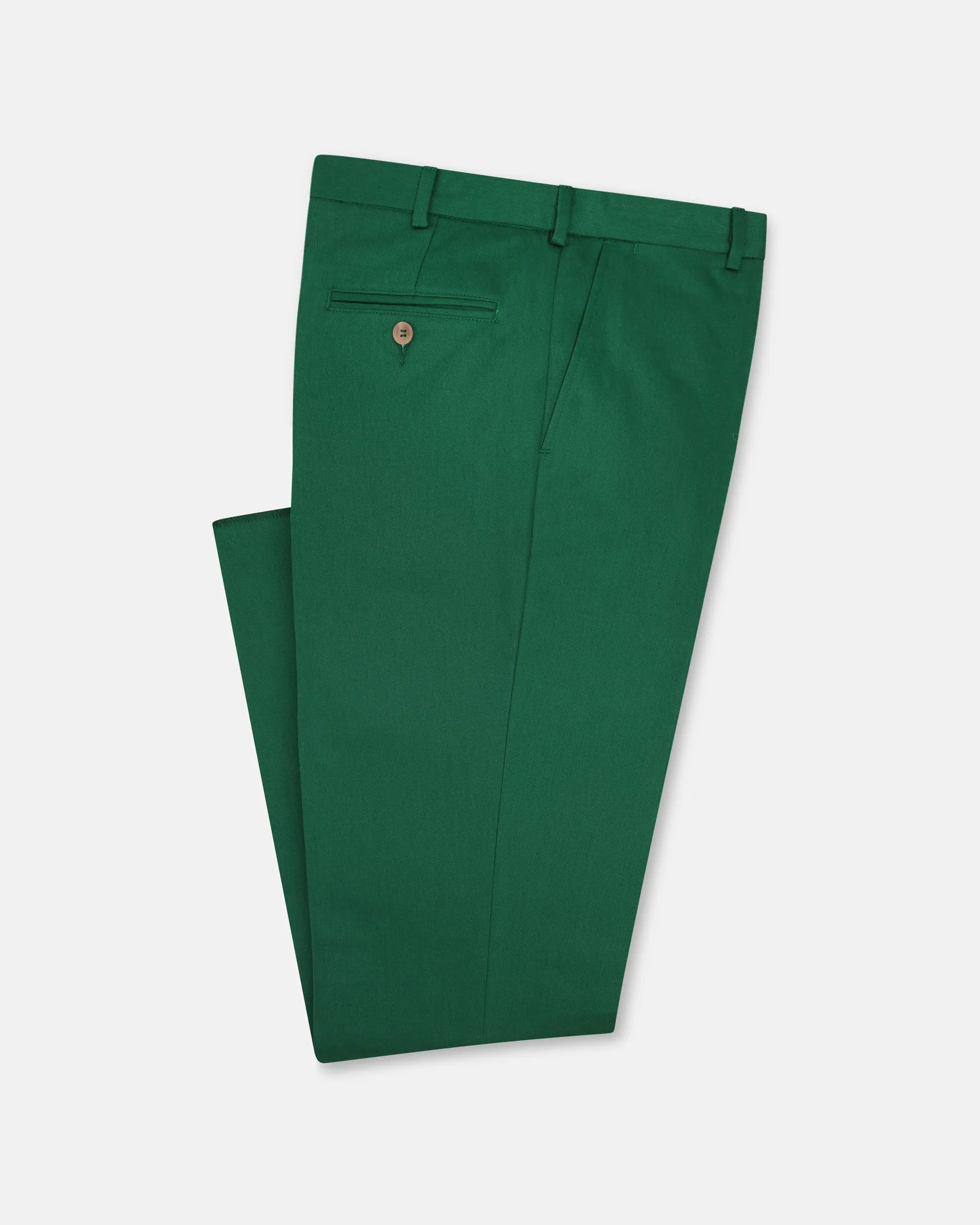 Made-in-USA Bottle Green Washed Twill Chino Pant sold by J. Press