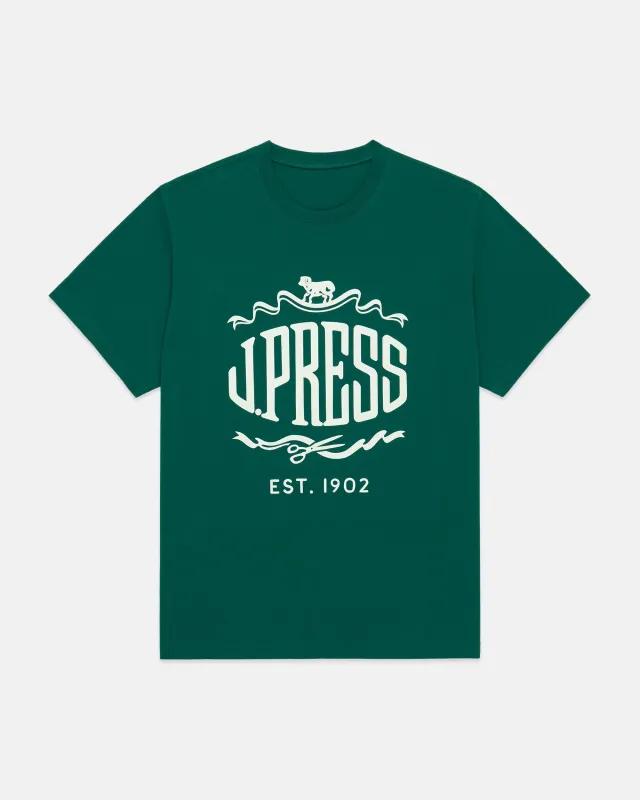 Hunter Green J. Press "Sheep & Shears" Logo T-Shirt sold by J. Press