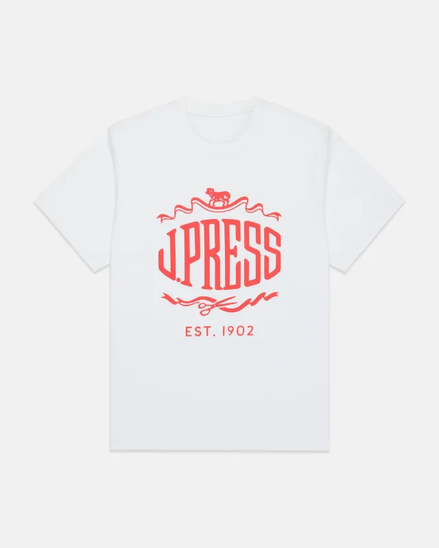 White J. Press "Sheep & Shears" Logo T-Shirt sold by J. Press