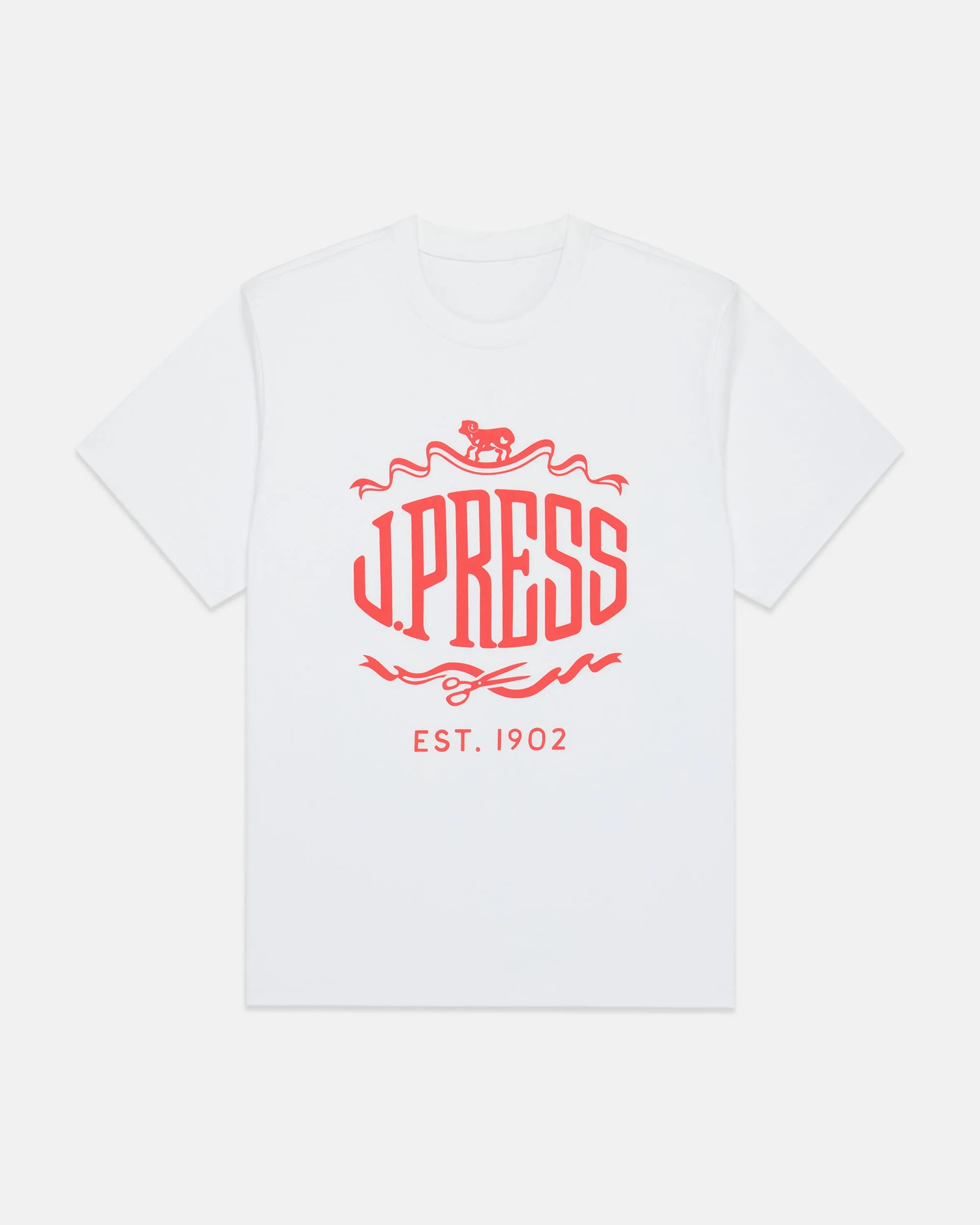 White J. Press "Sheep & Shears" Logo T-Shirt sold by J. Press