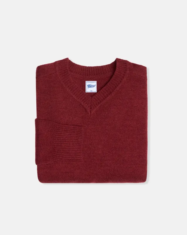 Burgundy Wool V-Neck Sweater sold by J. Press